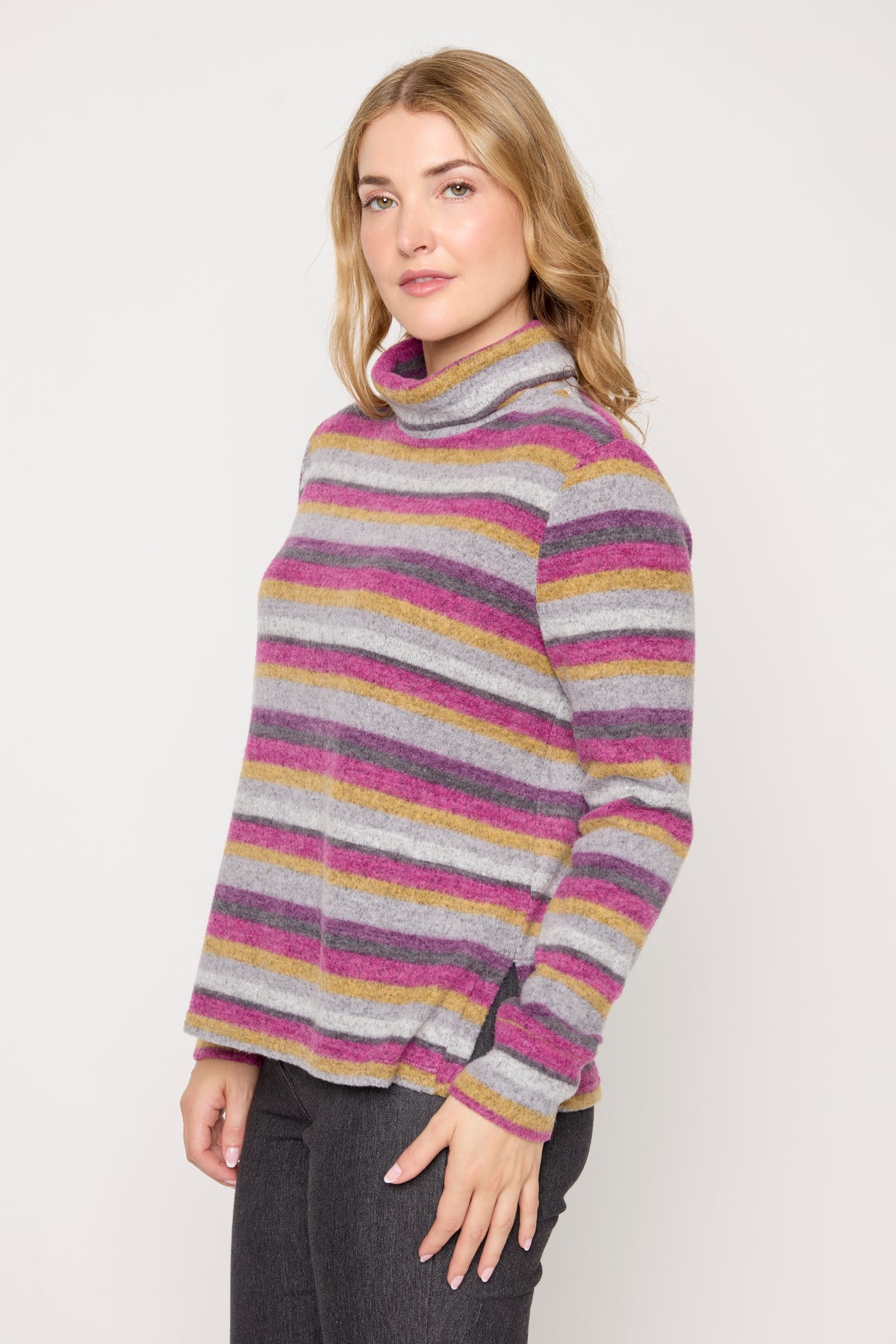 Stripe Funnel Neck Sweater