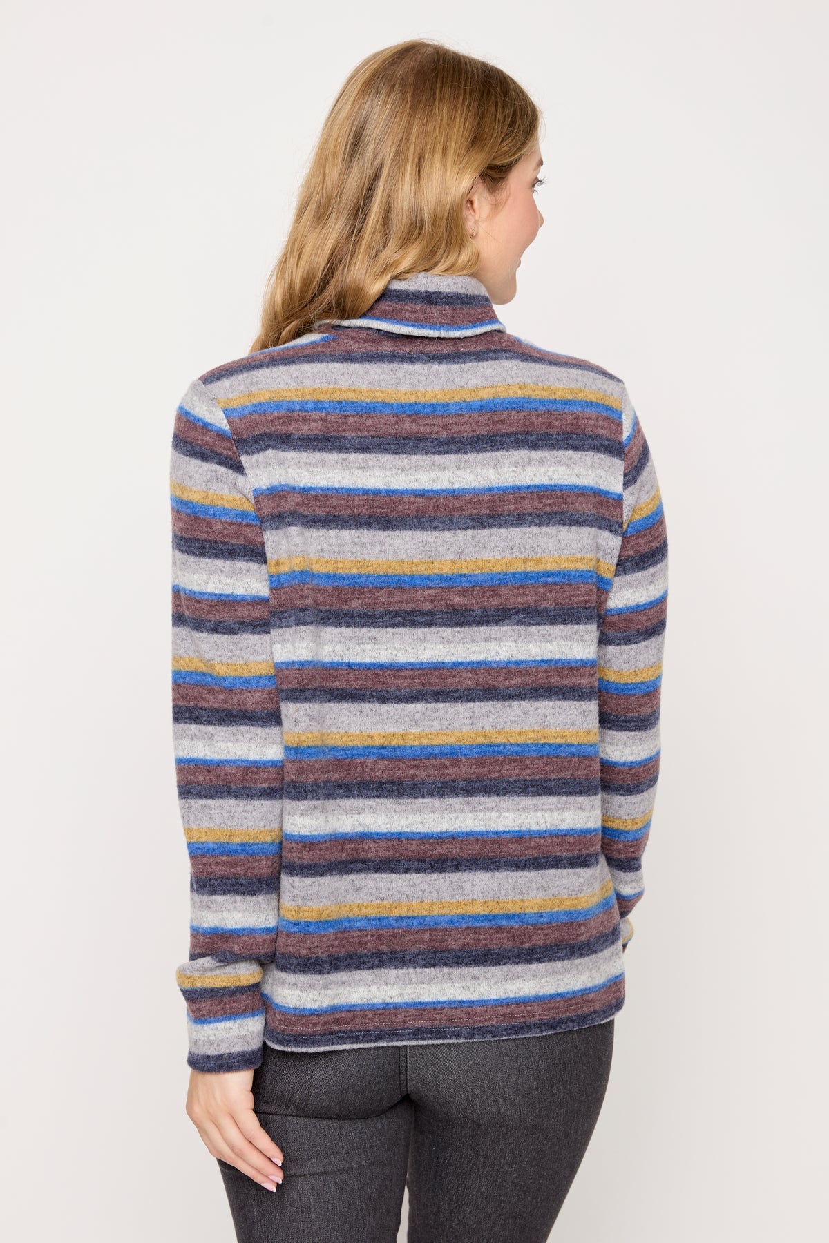 Striped Funnel Neck Sweater
