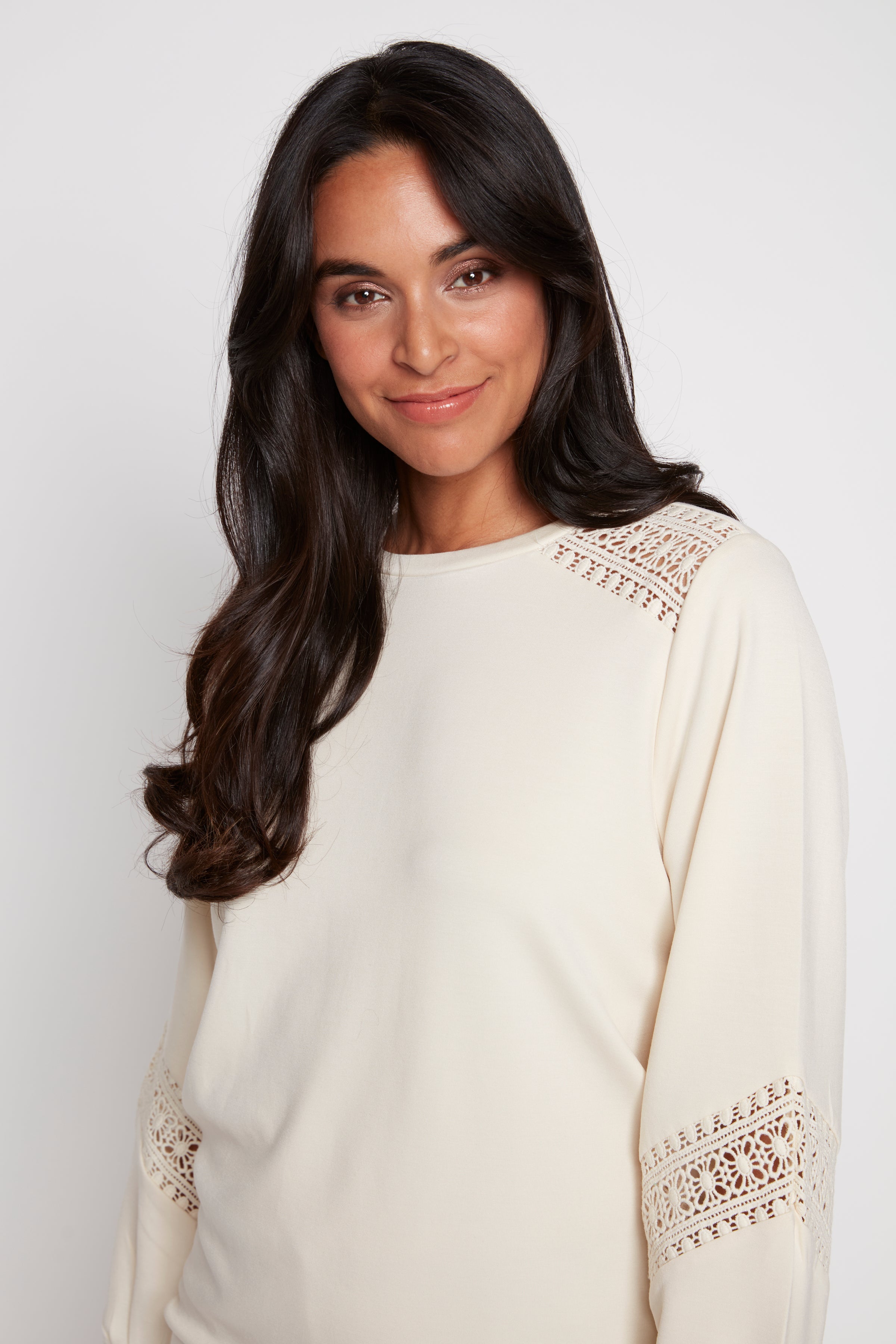 Crochet sleeve solid top