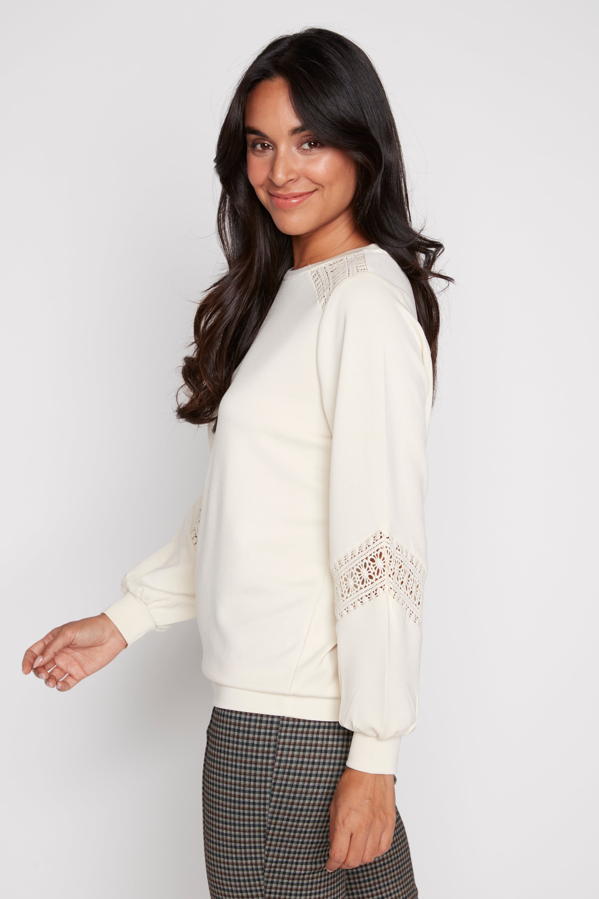 Crochet sleeve solid top