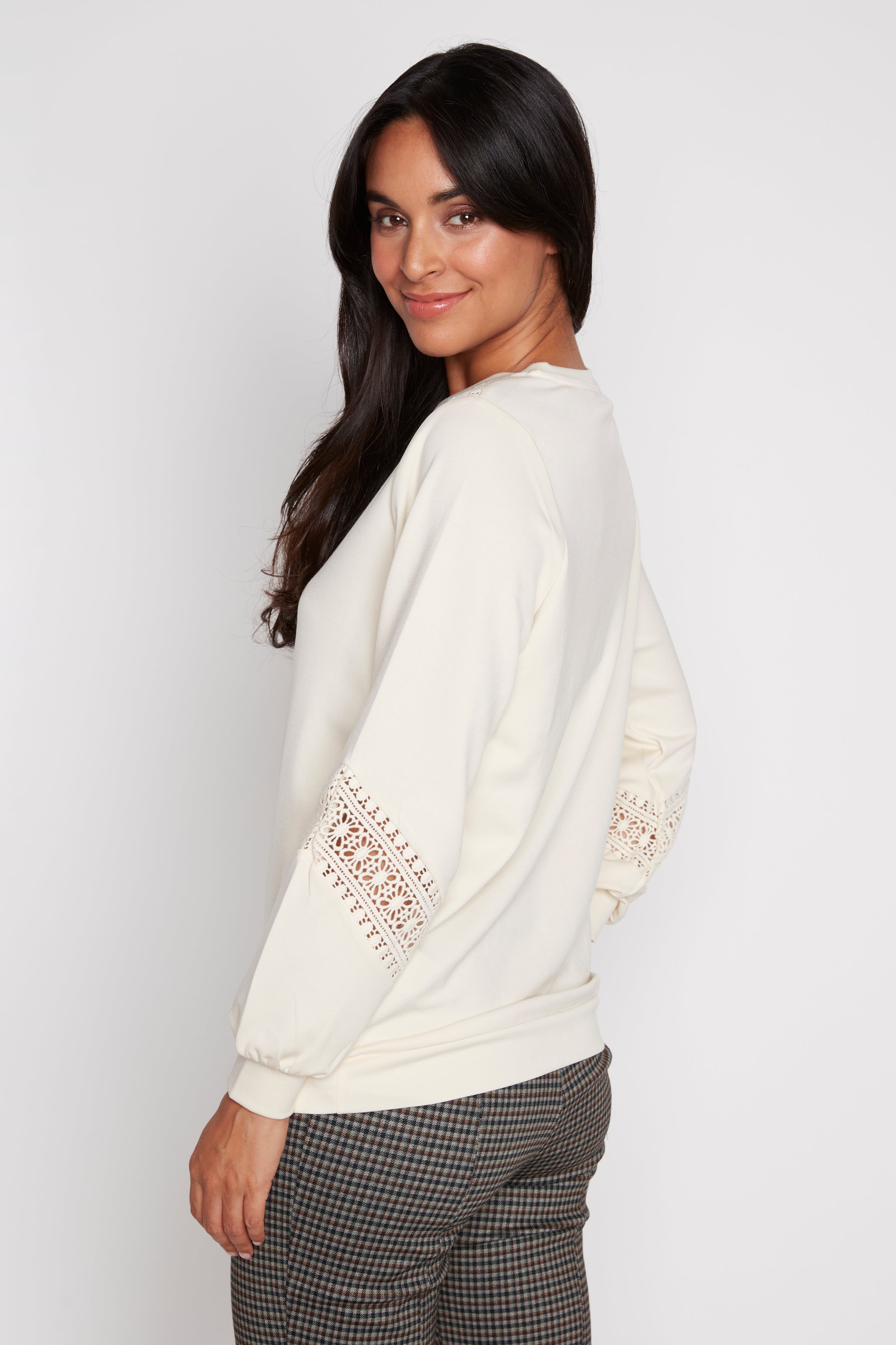 Crochet sleeve solid top