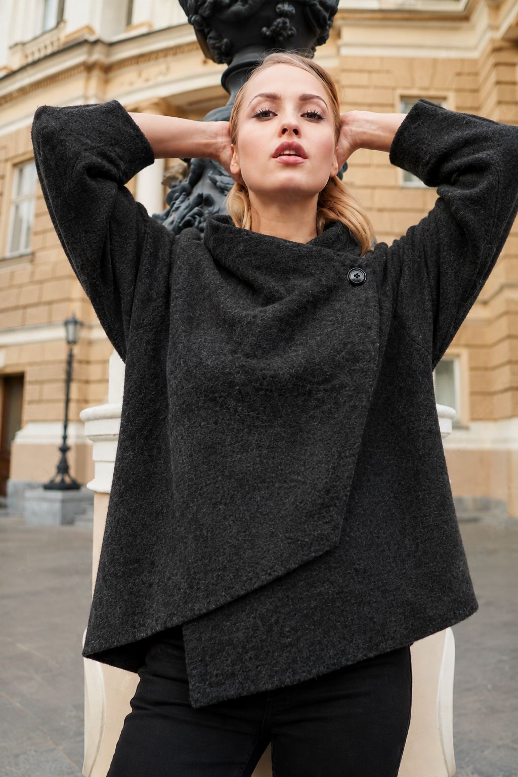 Hooded Wool Blend Jacket