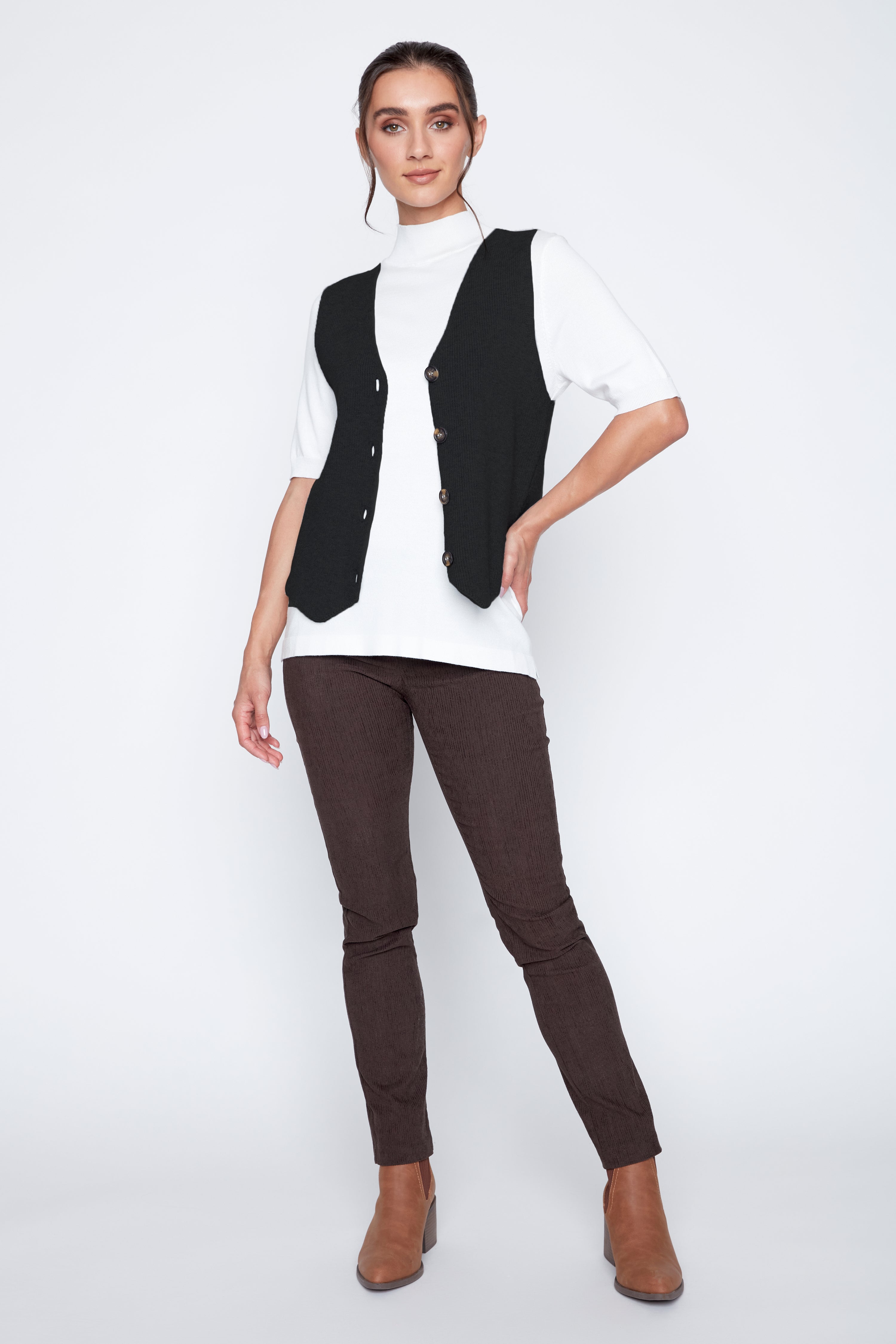 Rib sweater vest