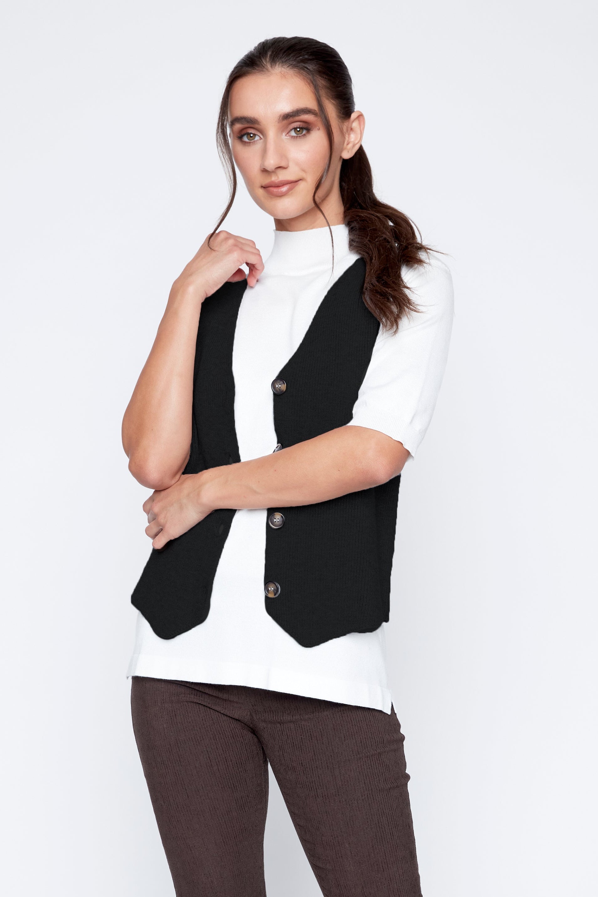 Rib sweater vest