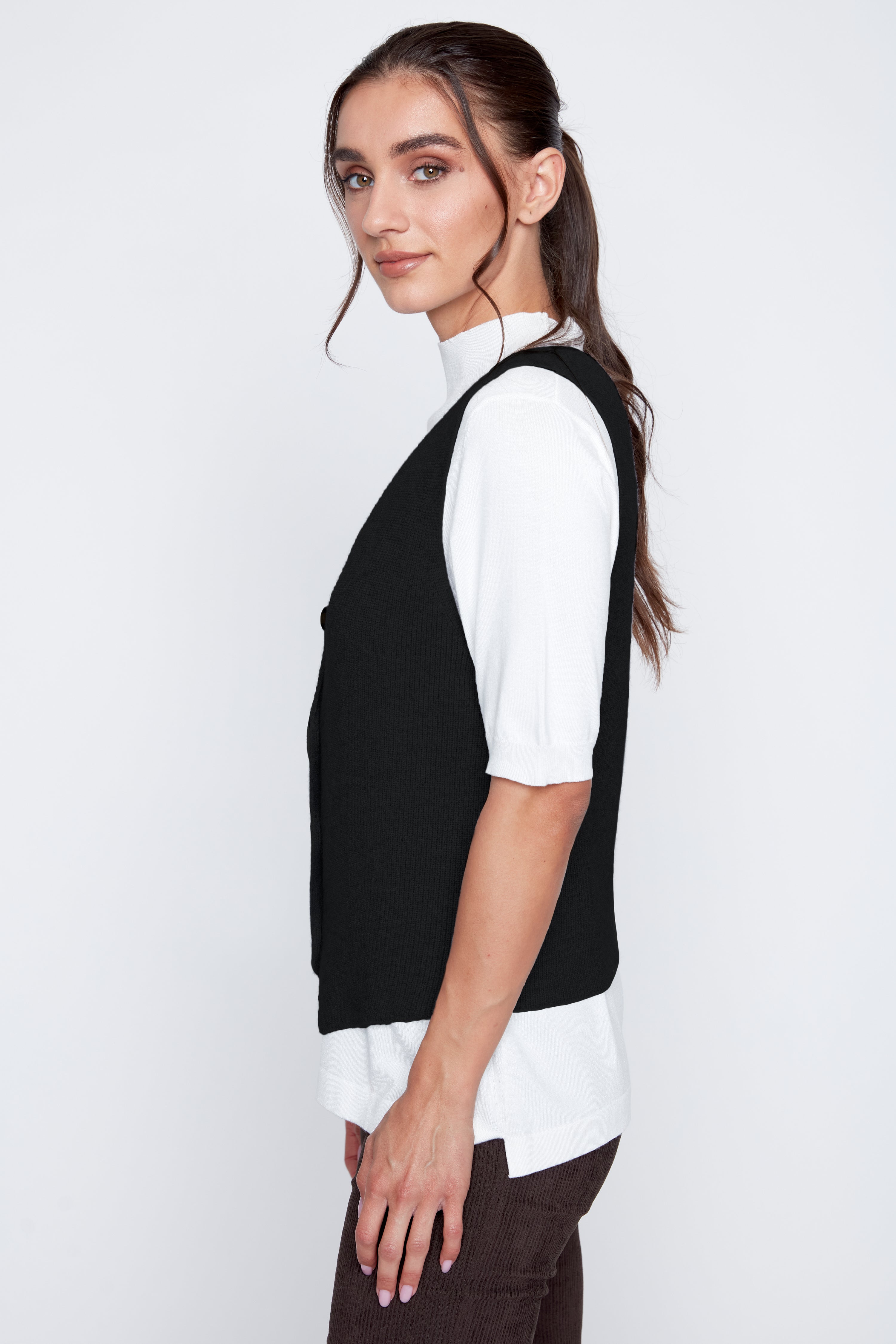 Rib sweater vest
