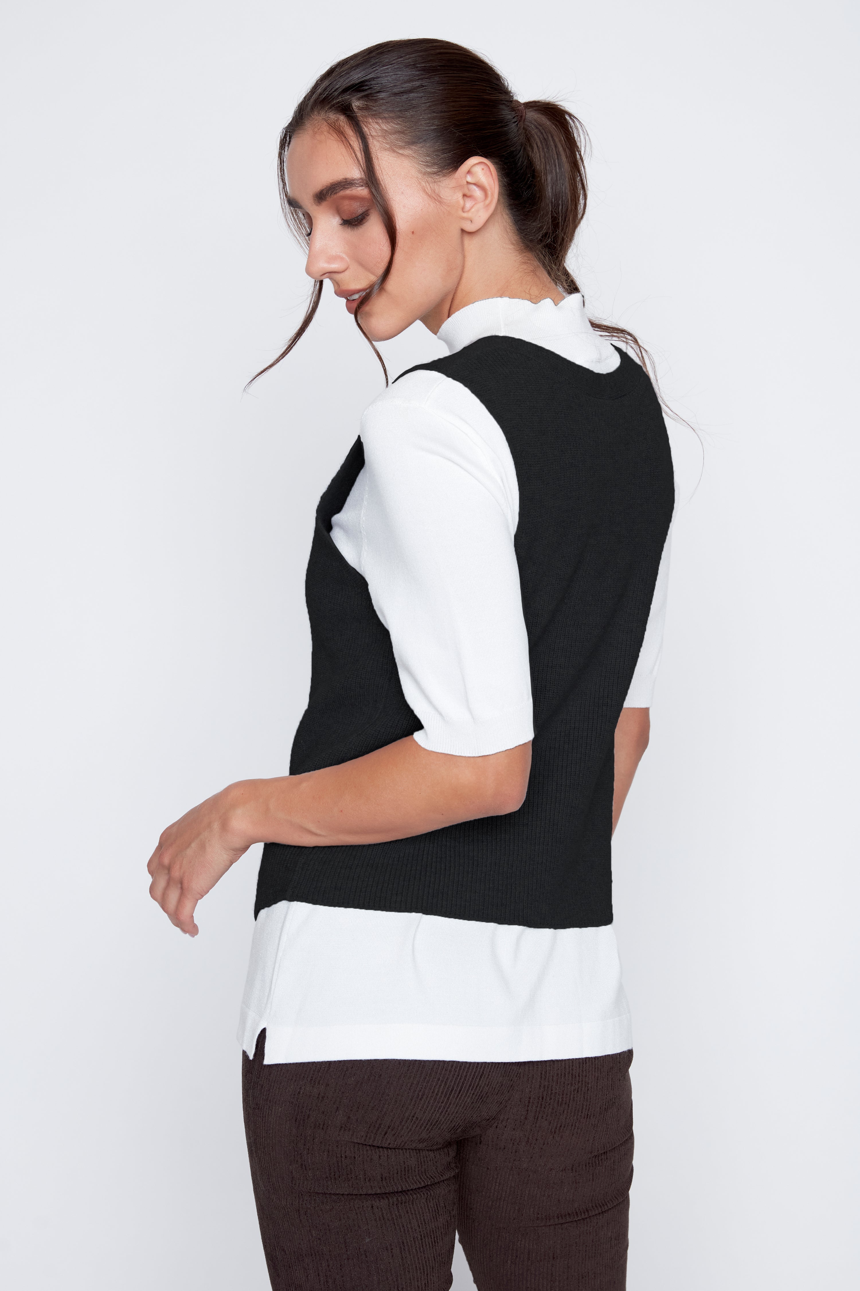 Rib sweater vest