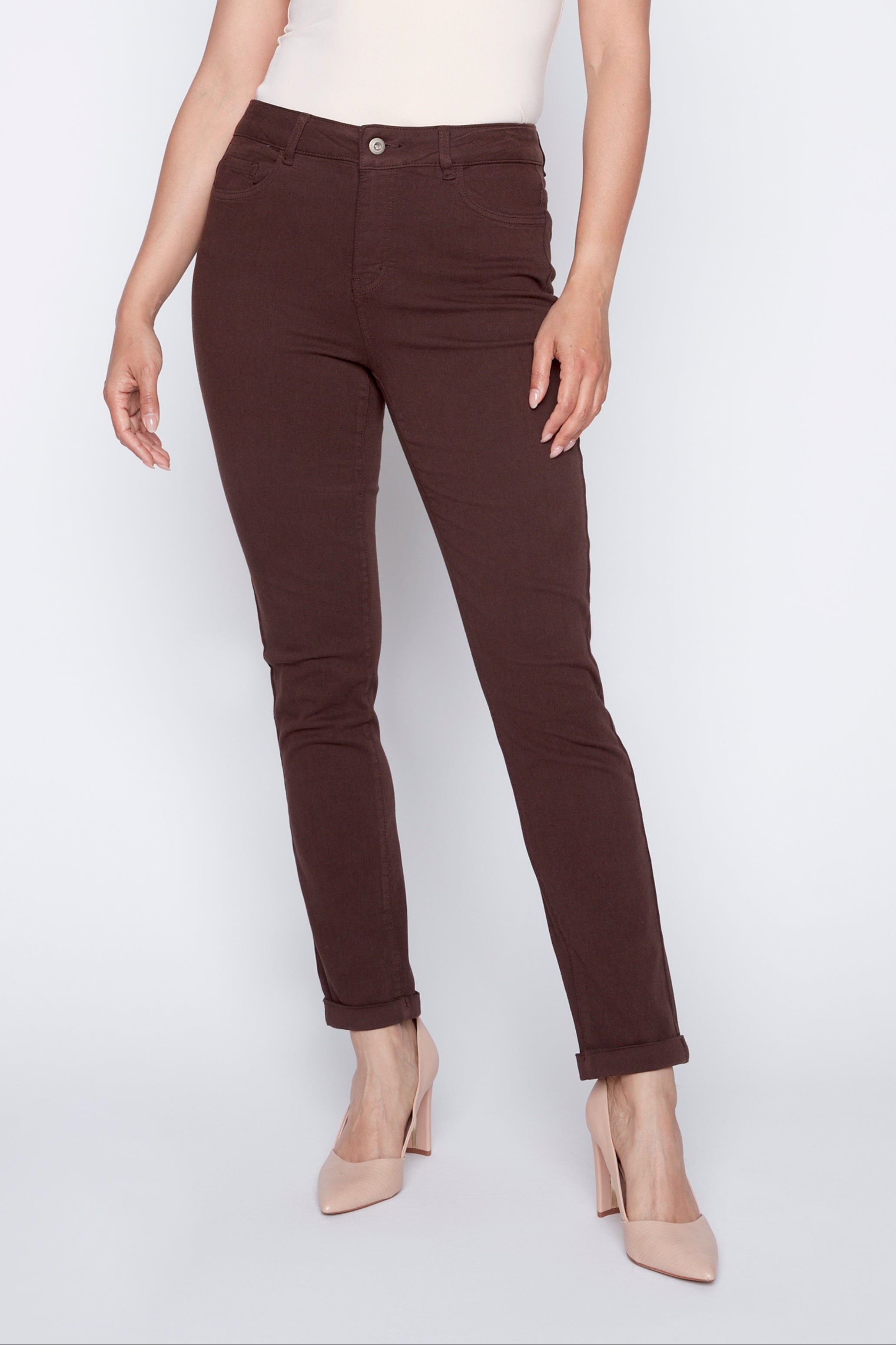 Slim leg colored jean