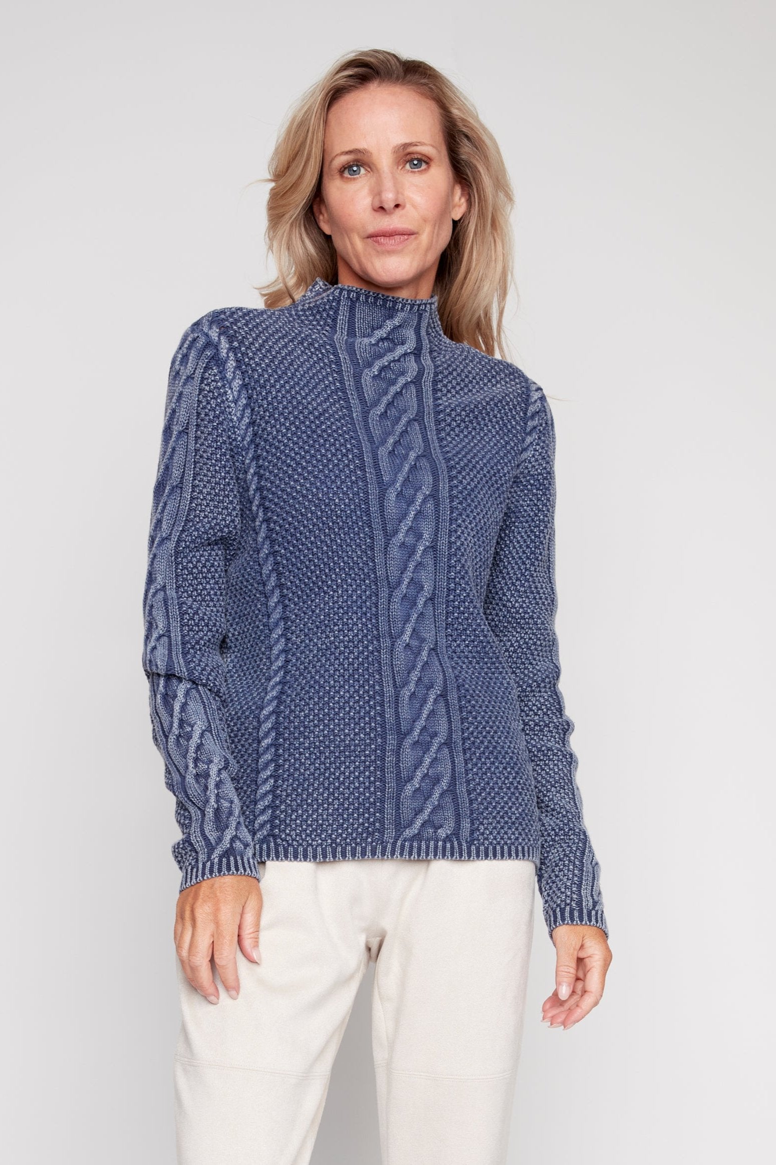 Funnel neck cotton sweater