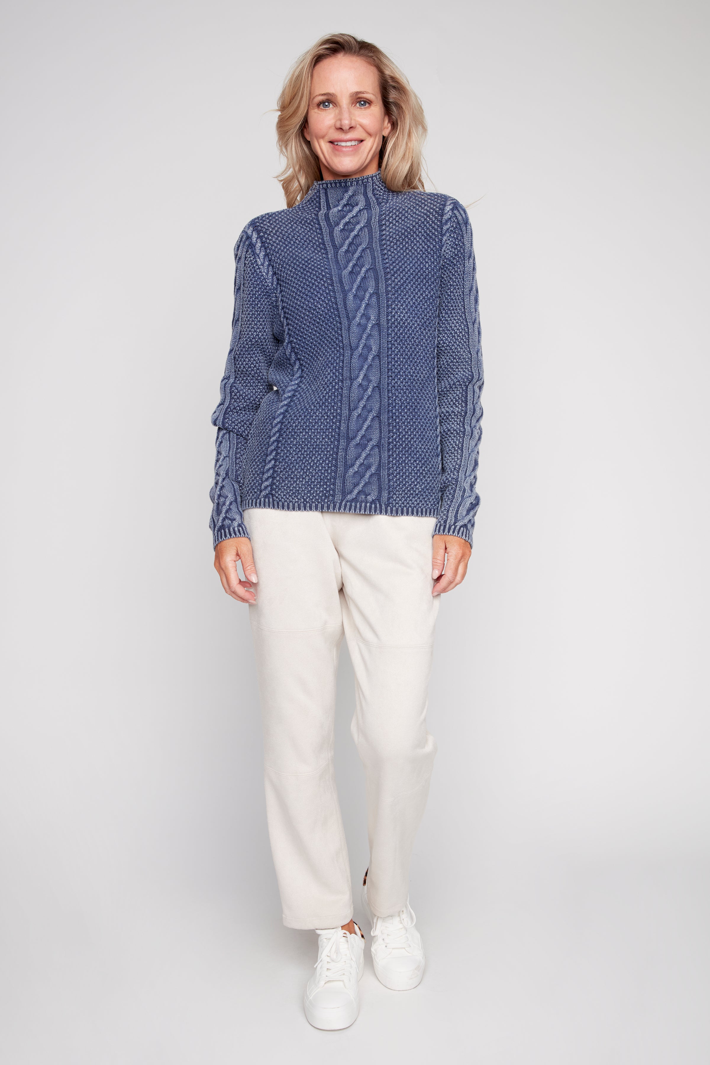 Funnel neck cotton sweater