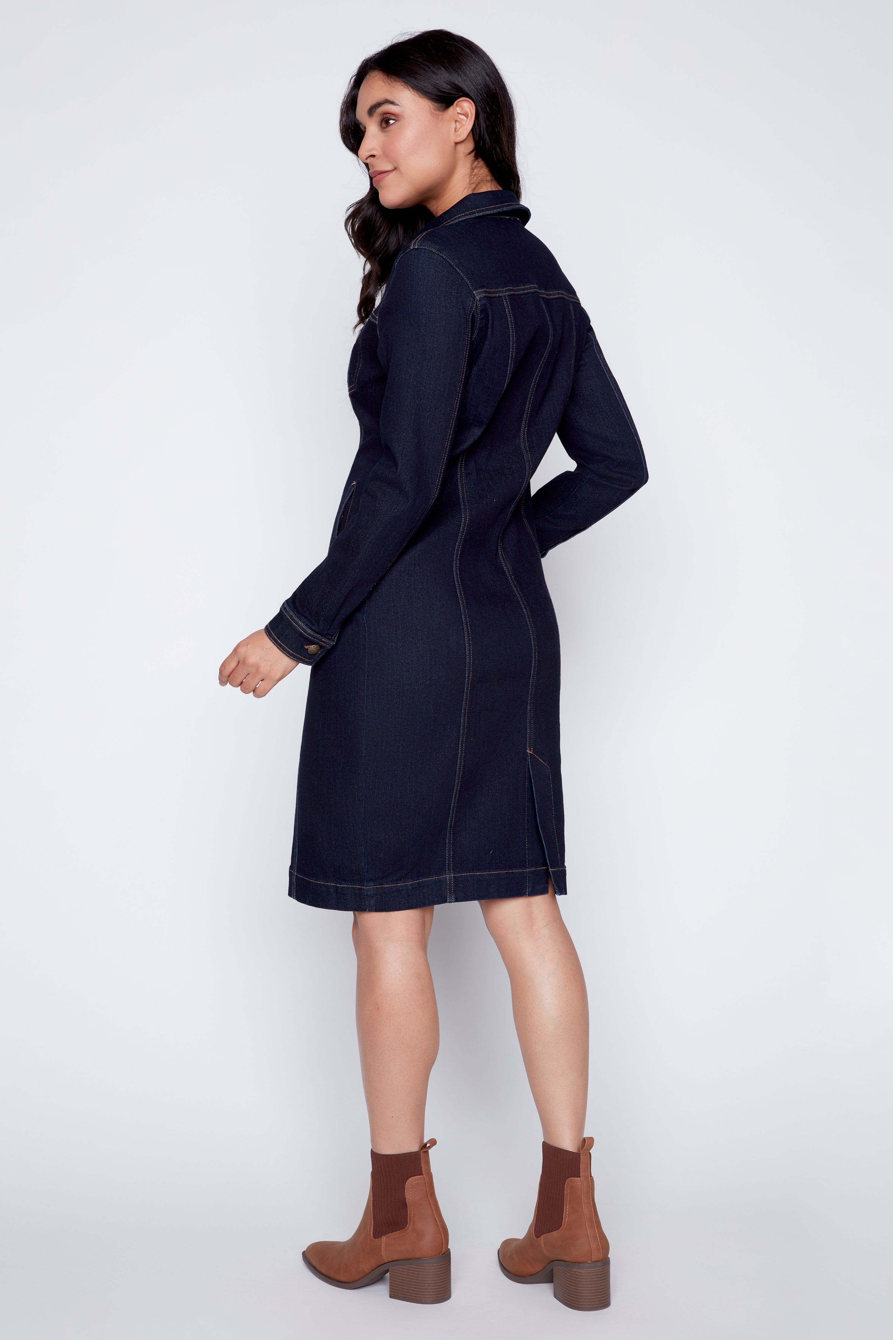 Long denim coatdress