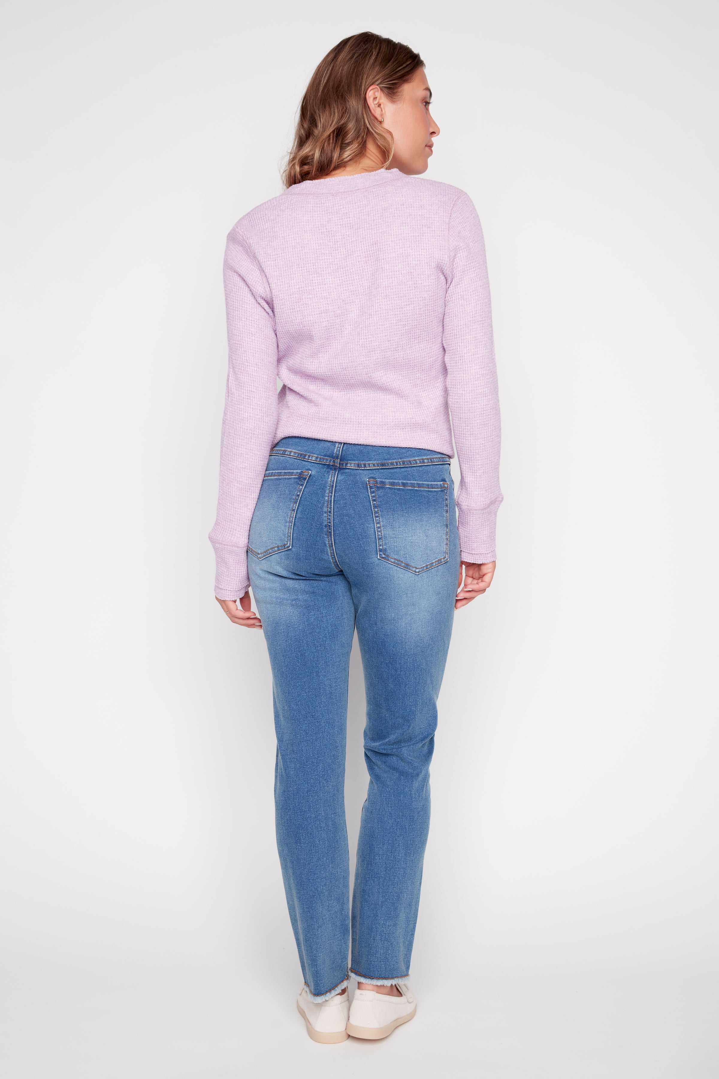 Audrey embroidered hem jean