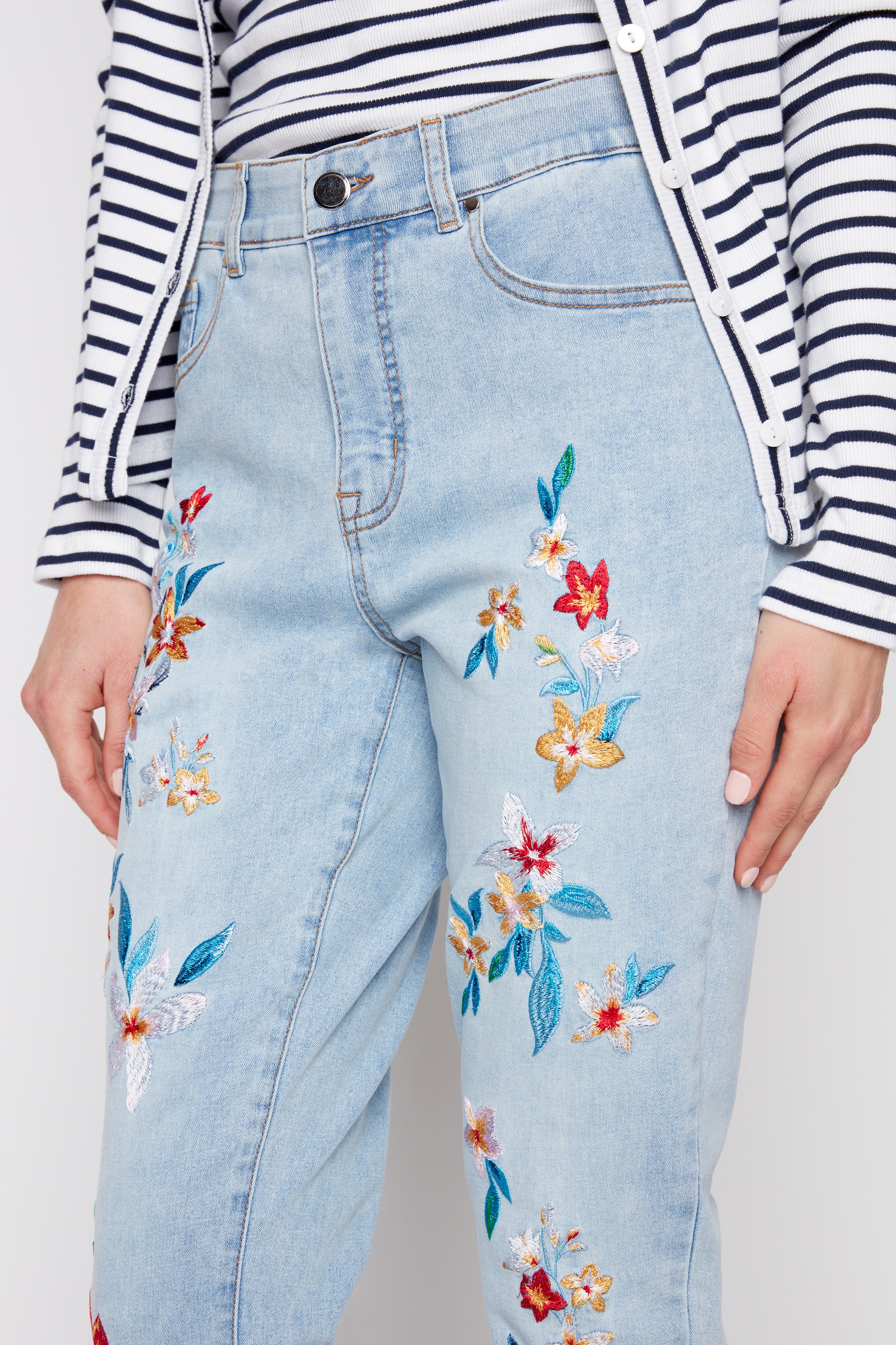 Sophia floral embroidery jean