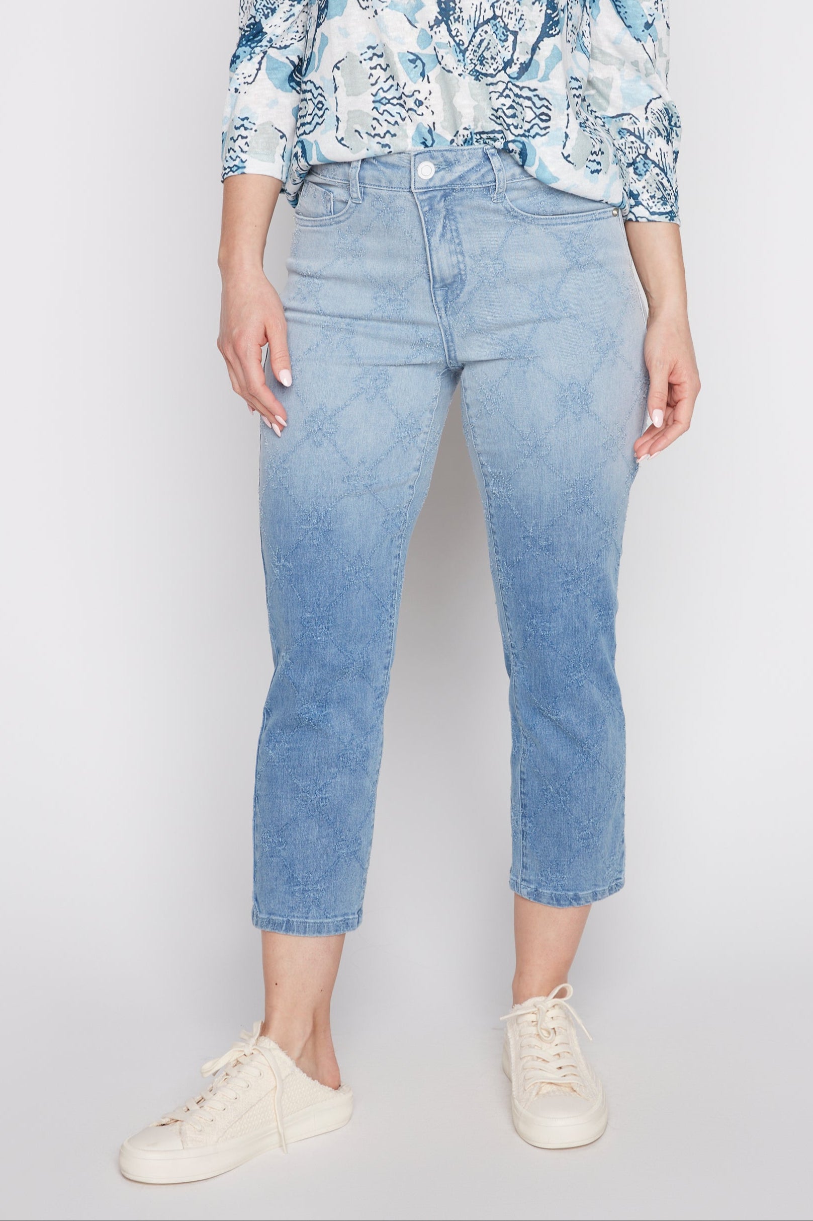 Audrey jacquard crop jean