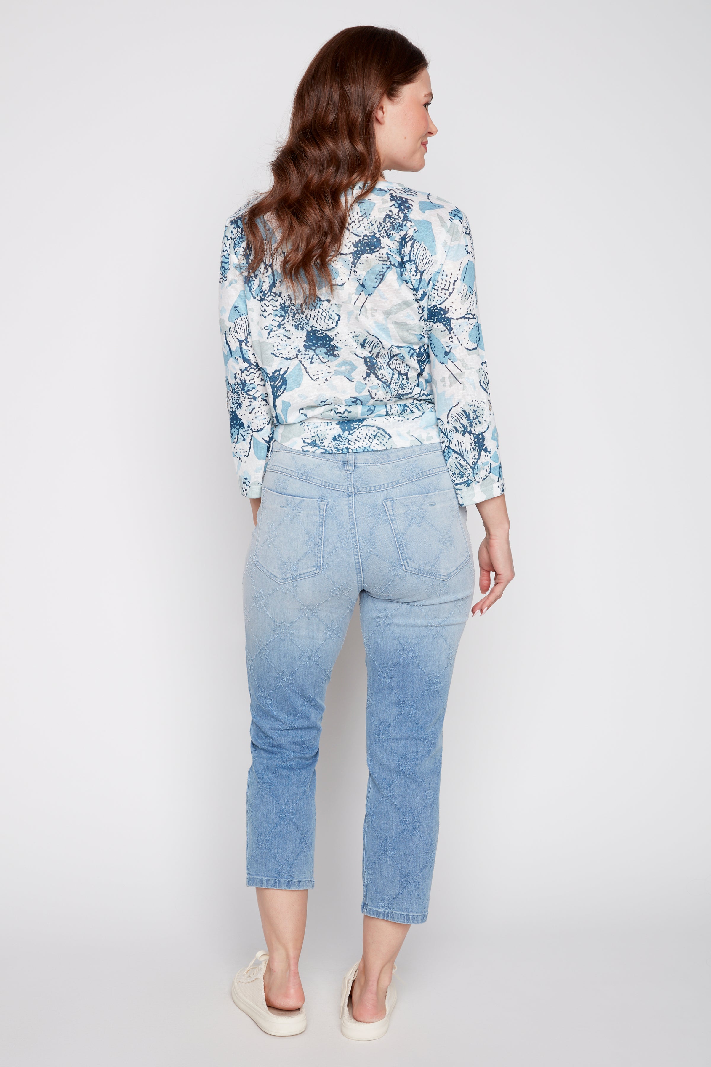 Audrey jacquard crop jean