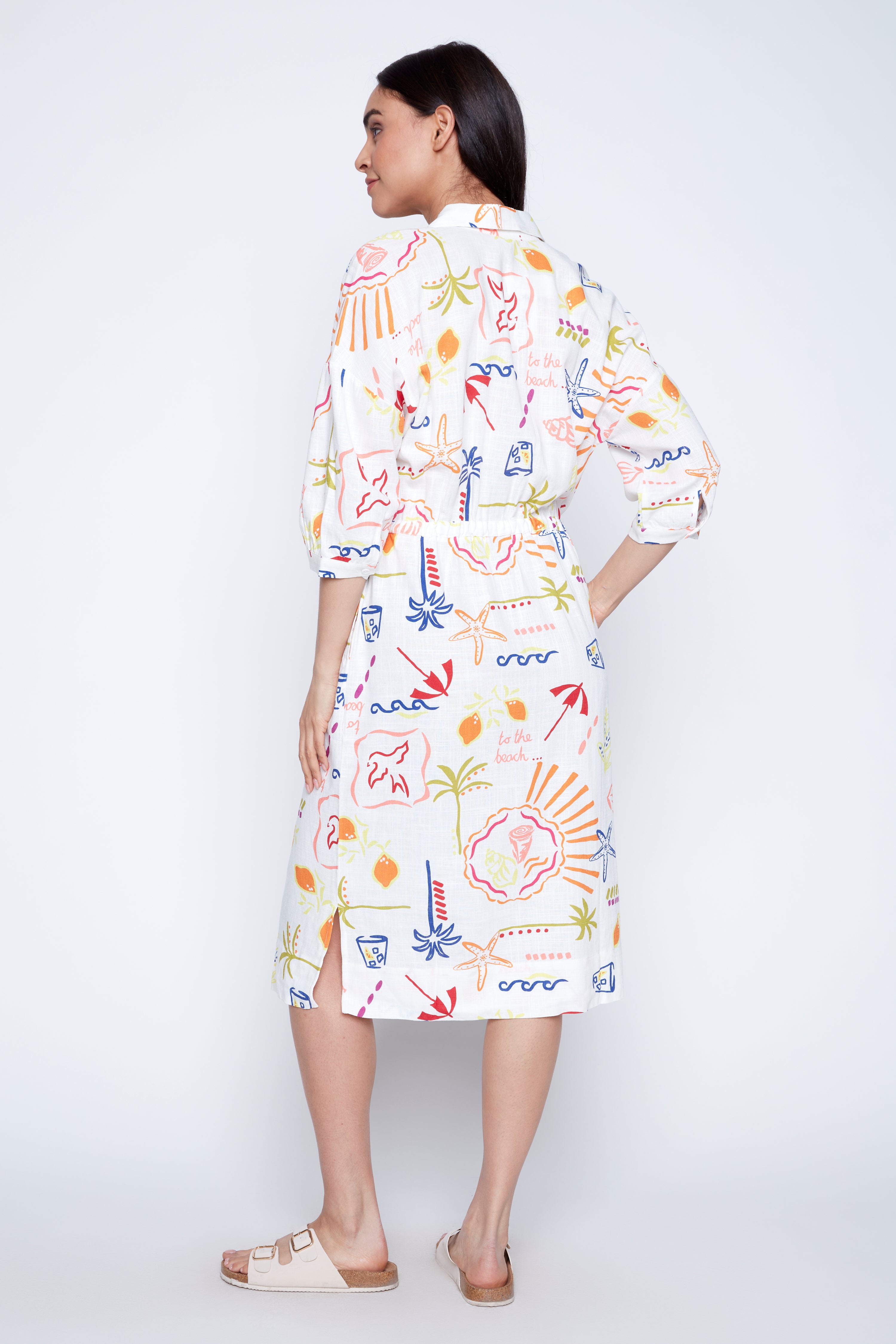 La robe chemise en mélange de lin
