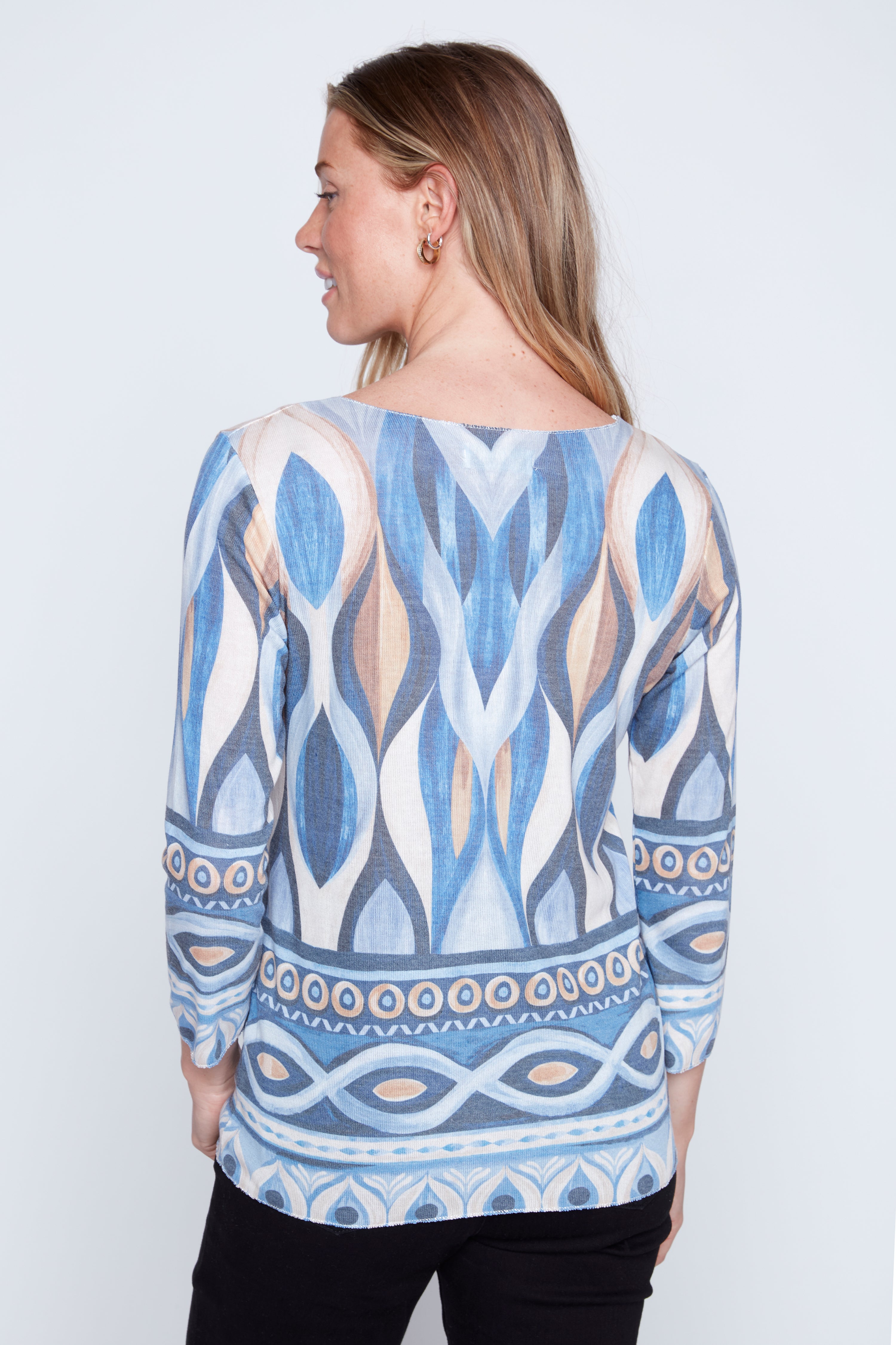 Abstract border print top