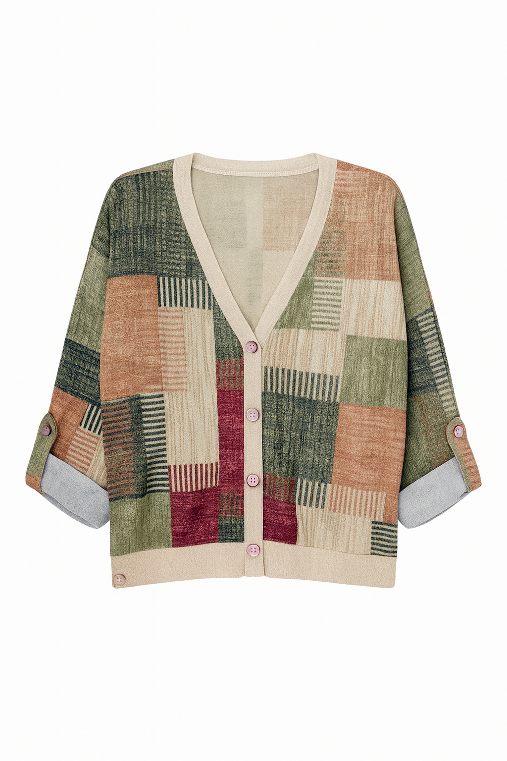 Lurex patchwork cardigan