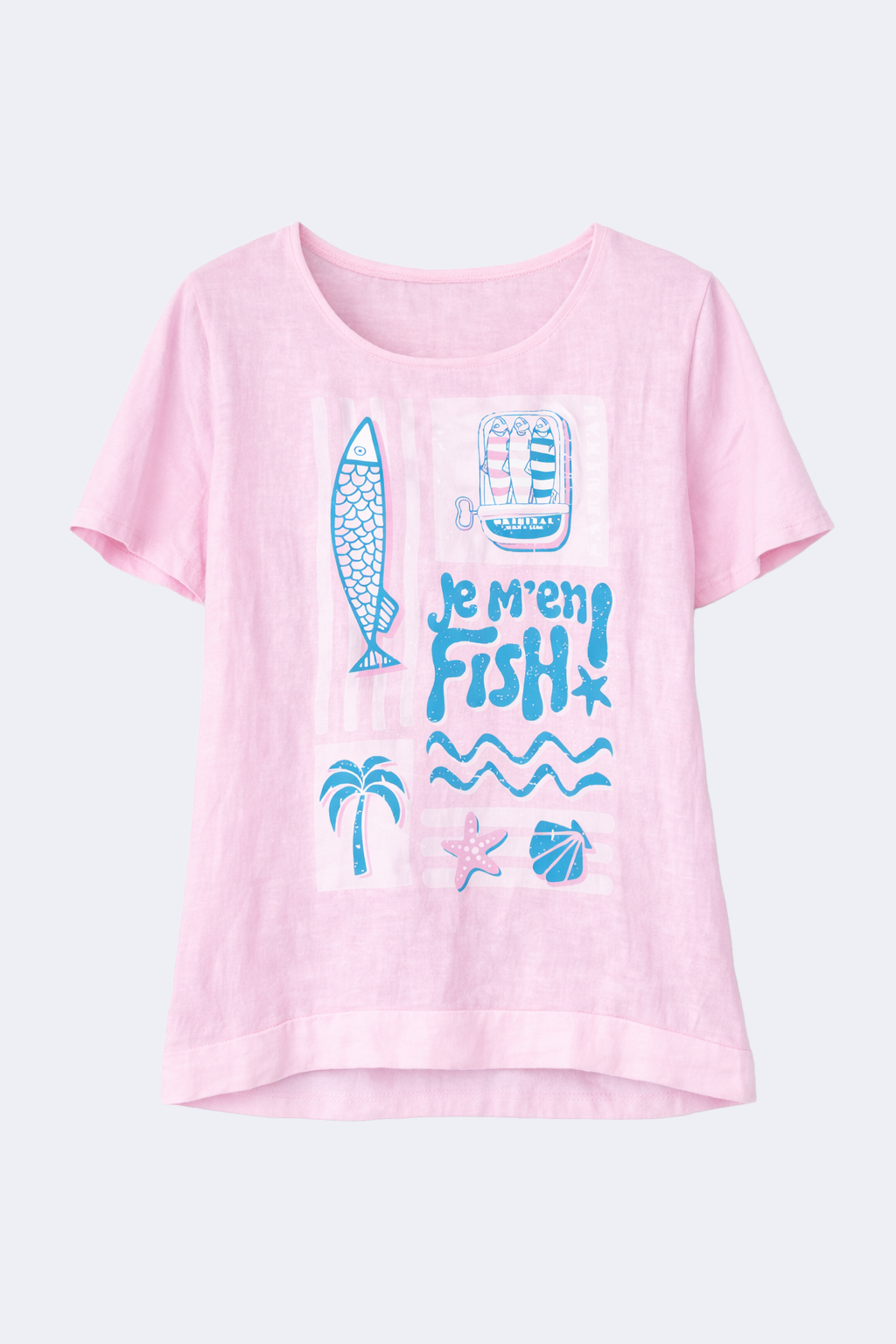 Fun fish beach print t-shirt