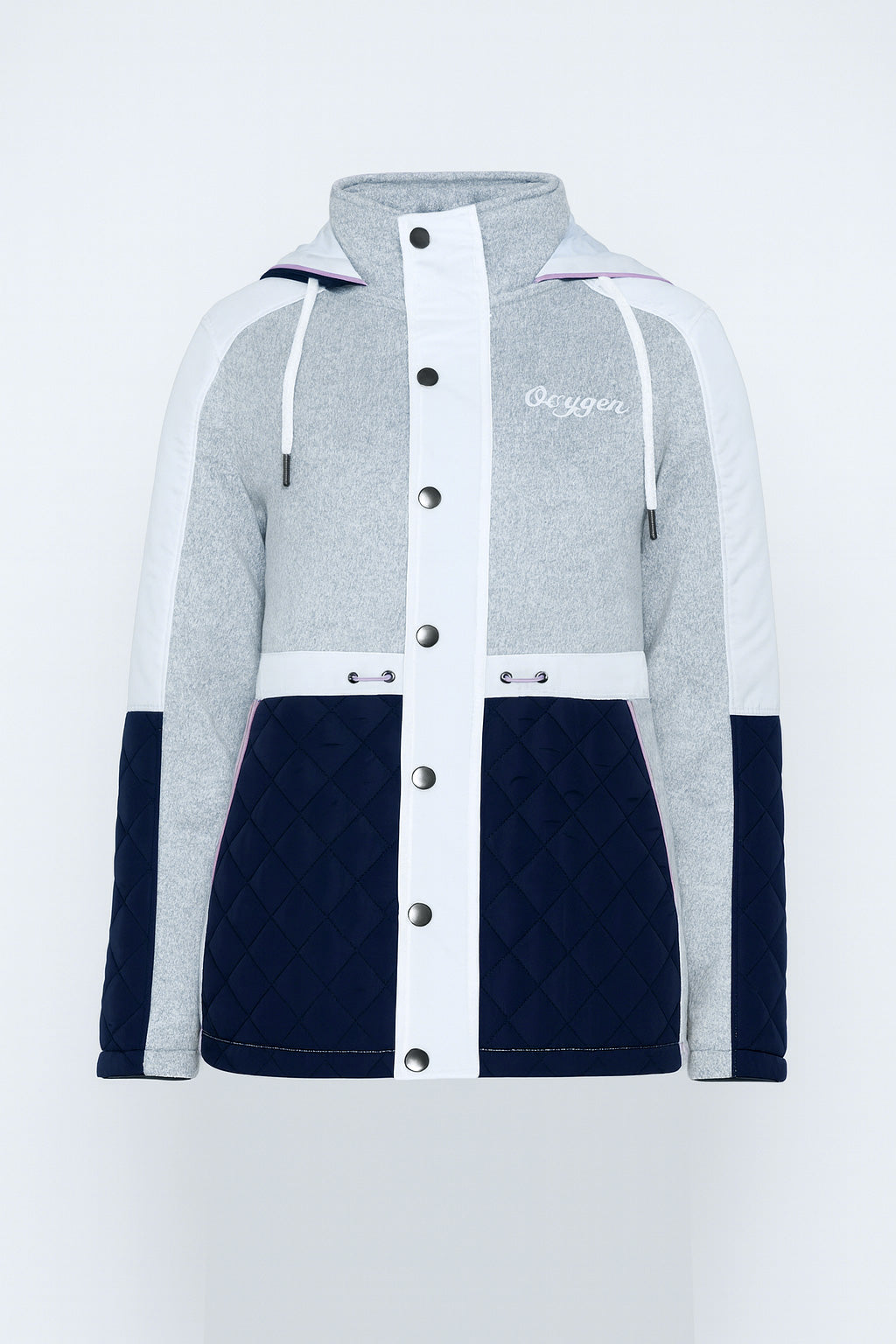 Color block mix media quilt jacket