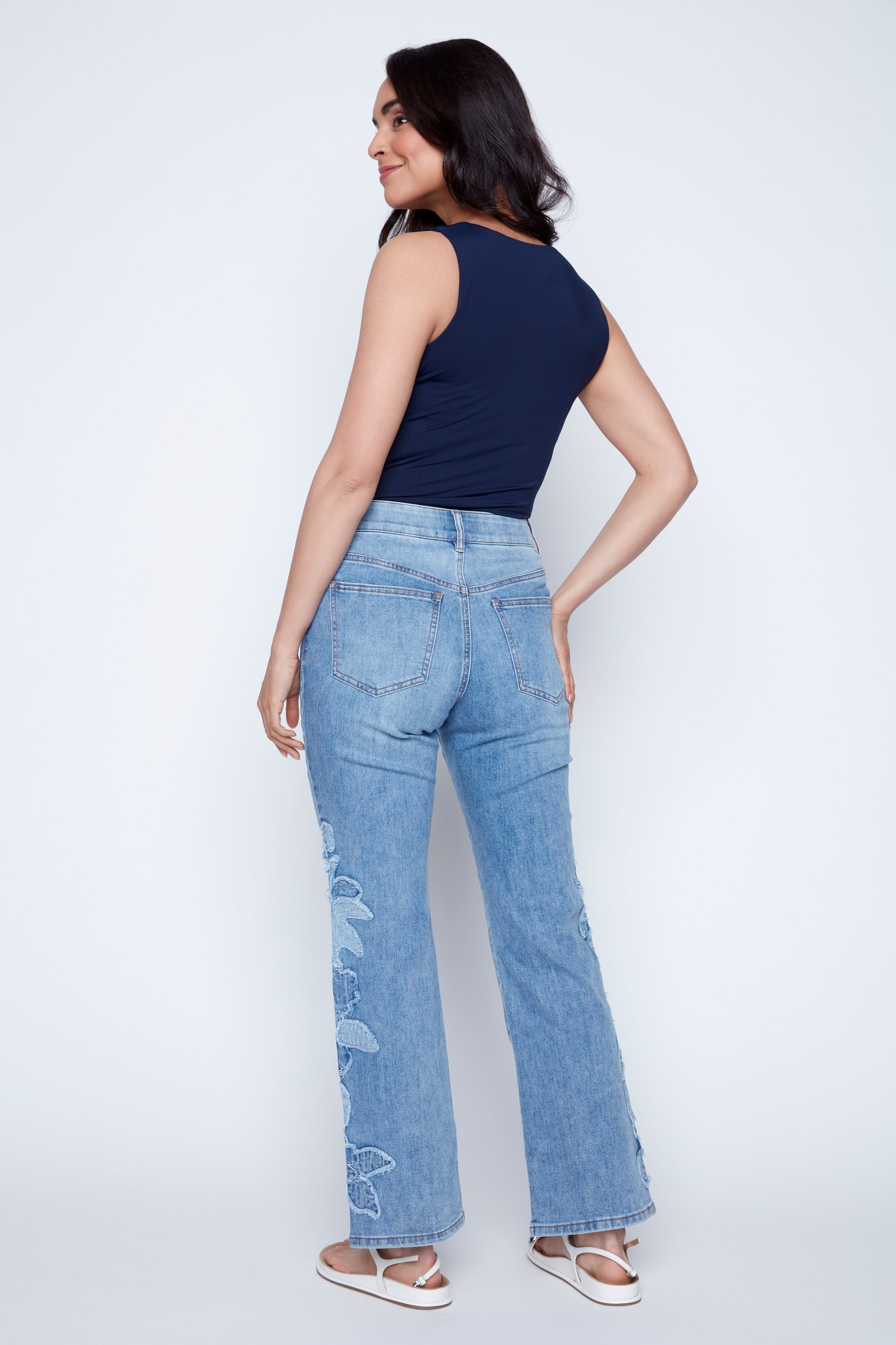 Sophia floral applique jean