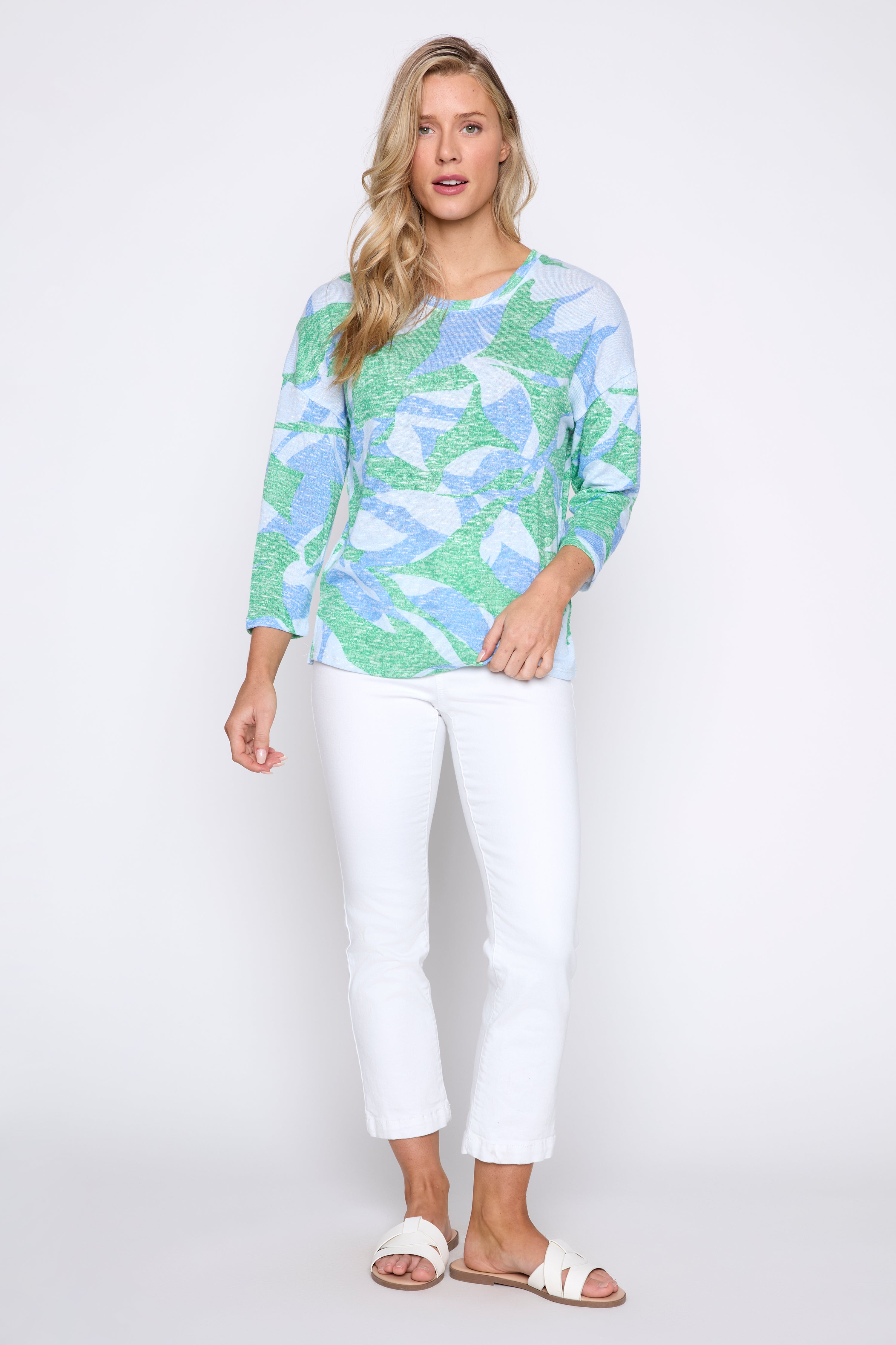 Leaf print top