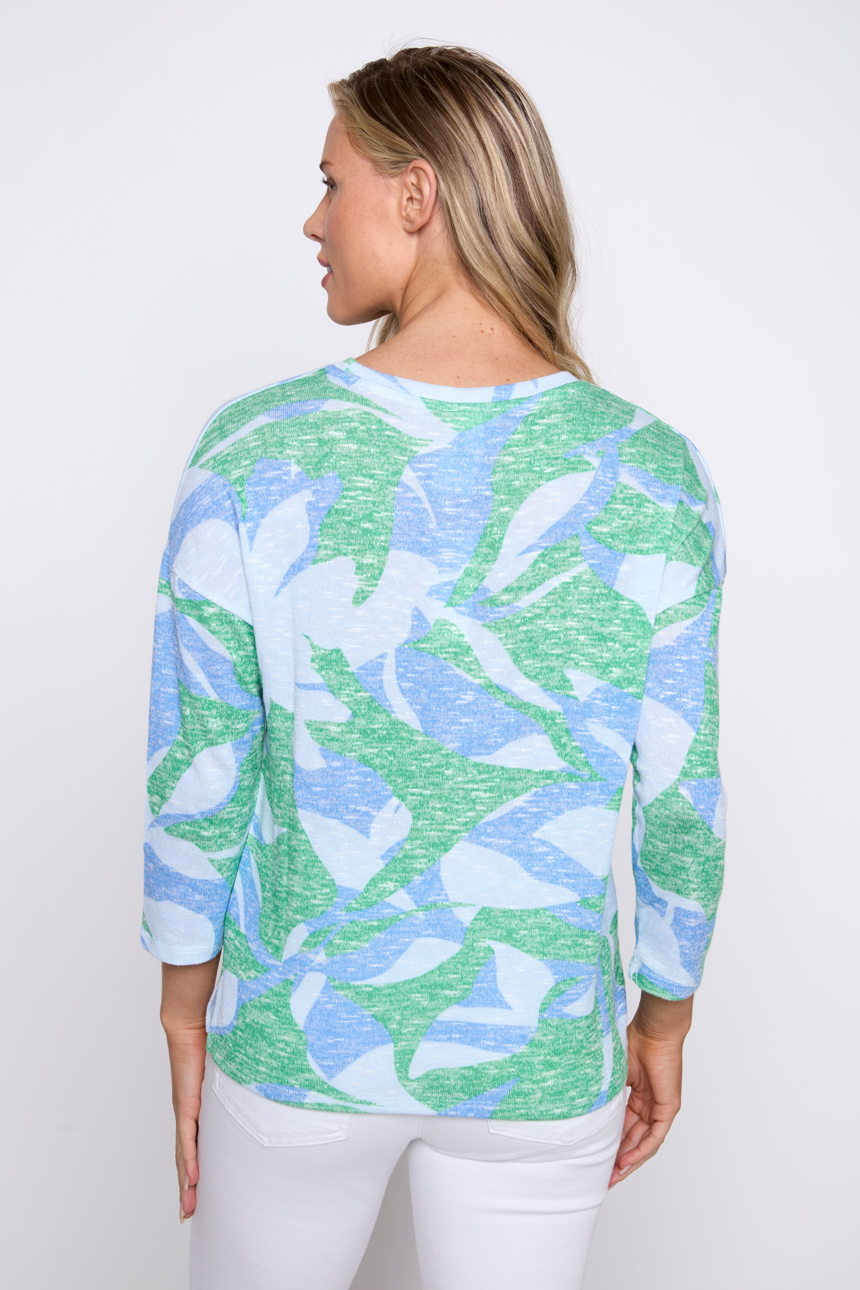 Leaf print top