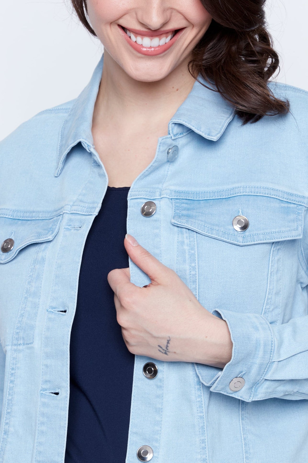 Stretch denim crop jacket