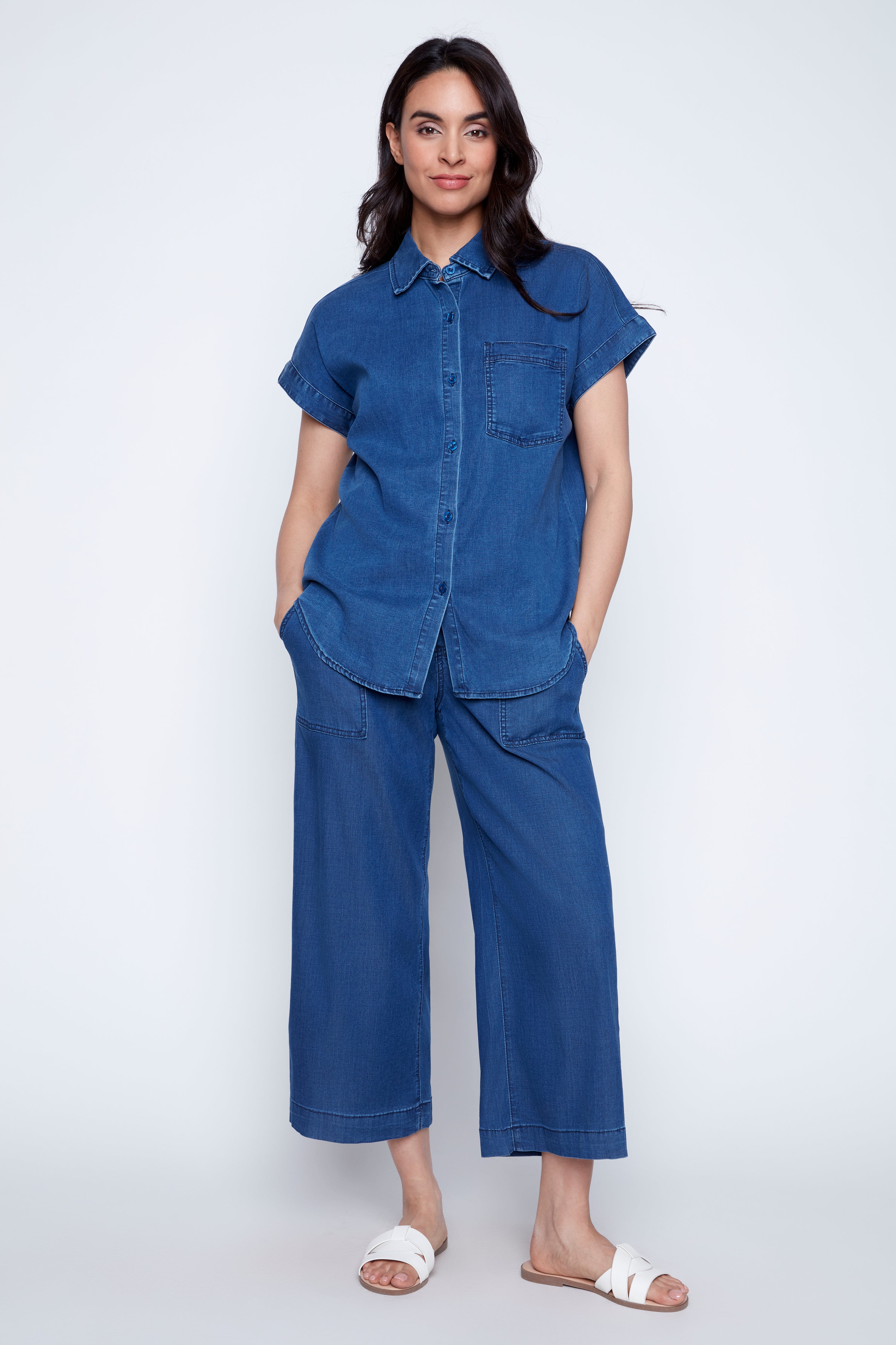 Lyocell button front shirt