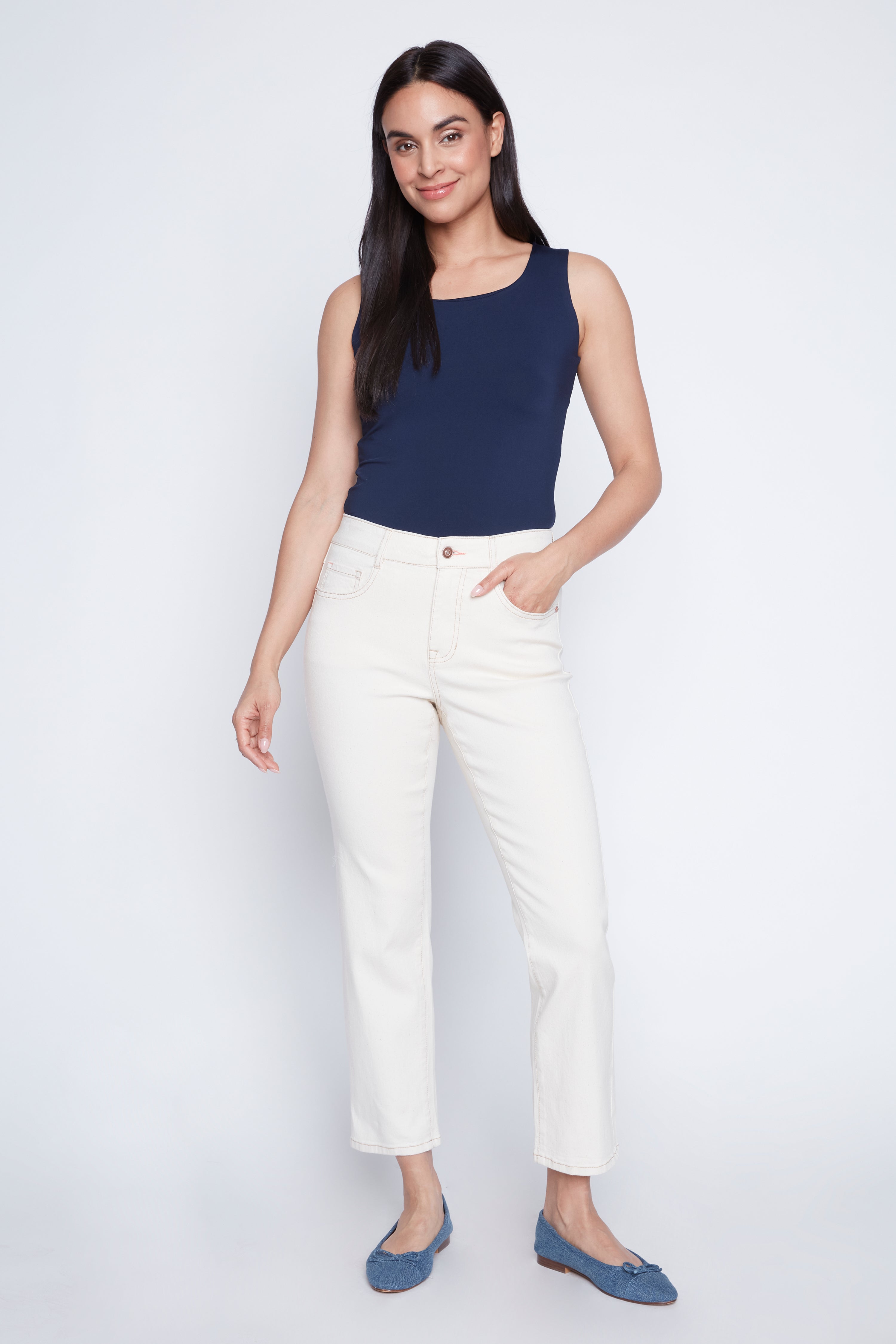 Le jean coloré Sophia à jambes droites