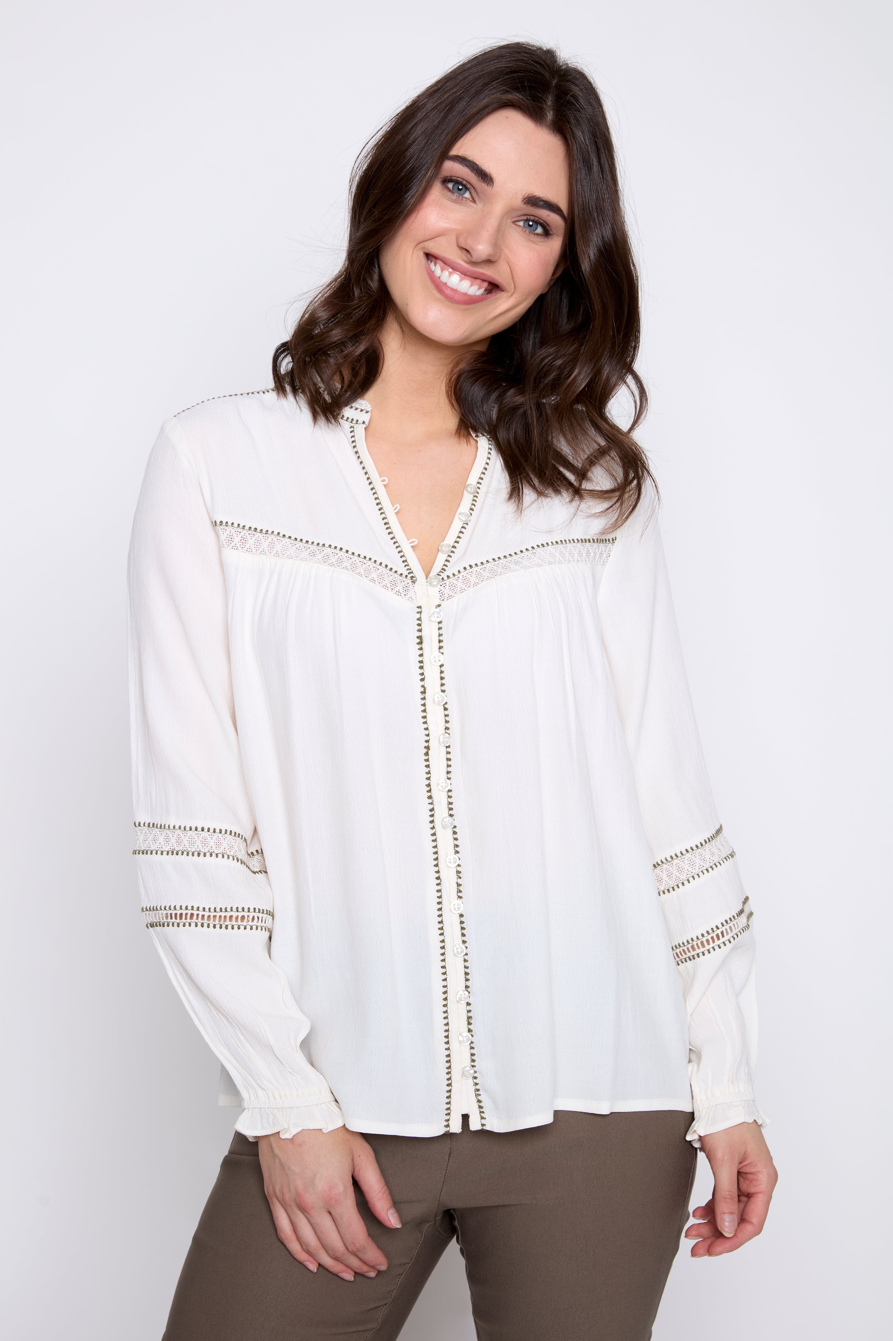 Crepe flowy blouse