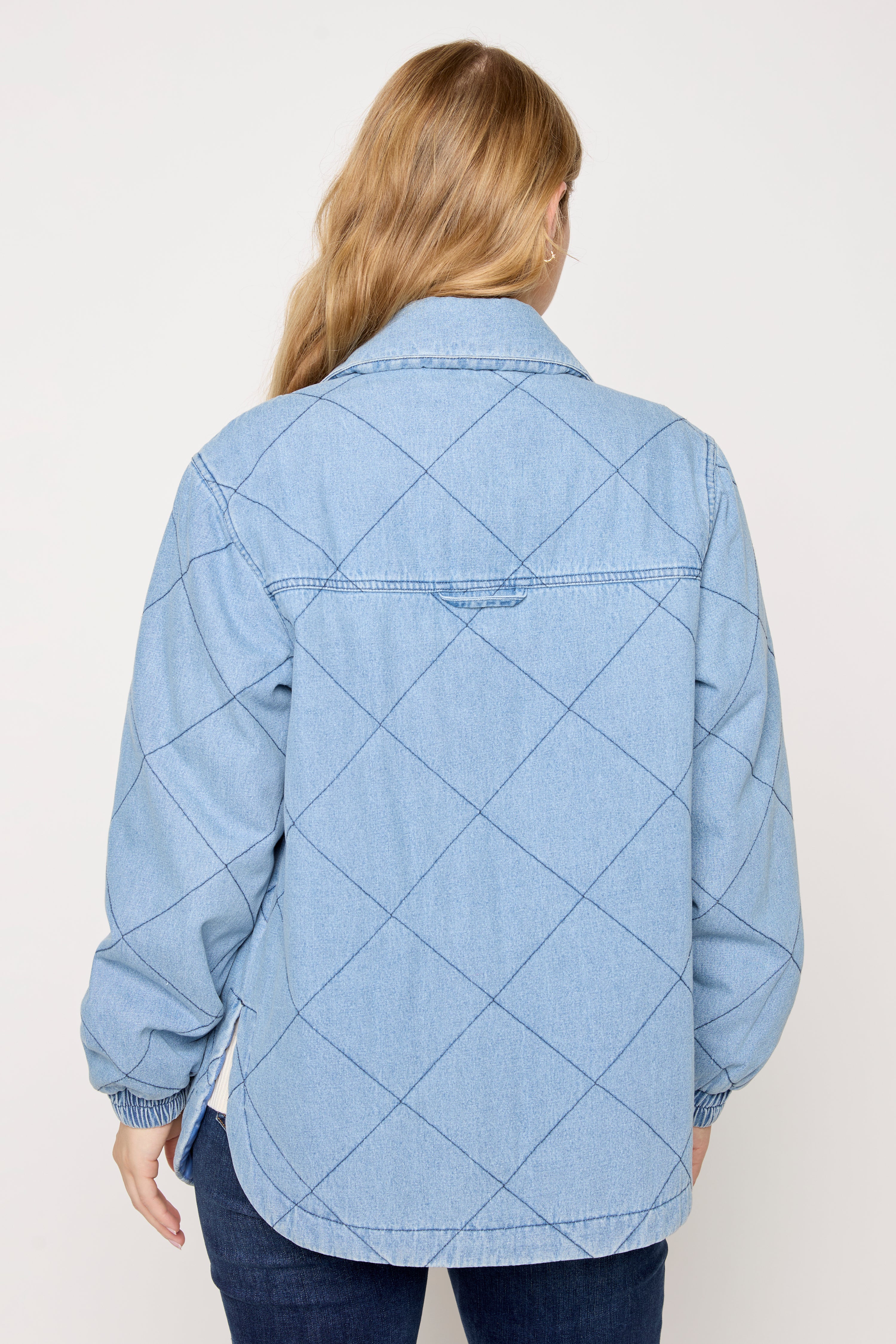 Quilted Button Front Shirt Jacket