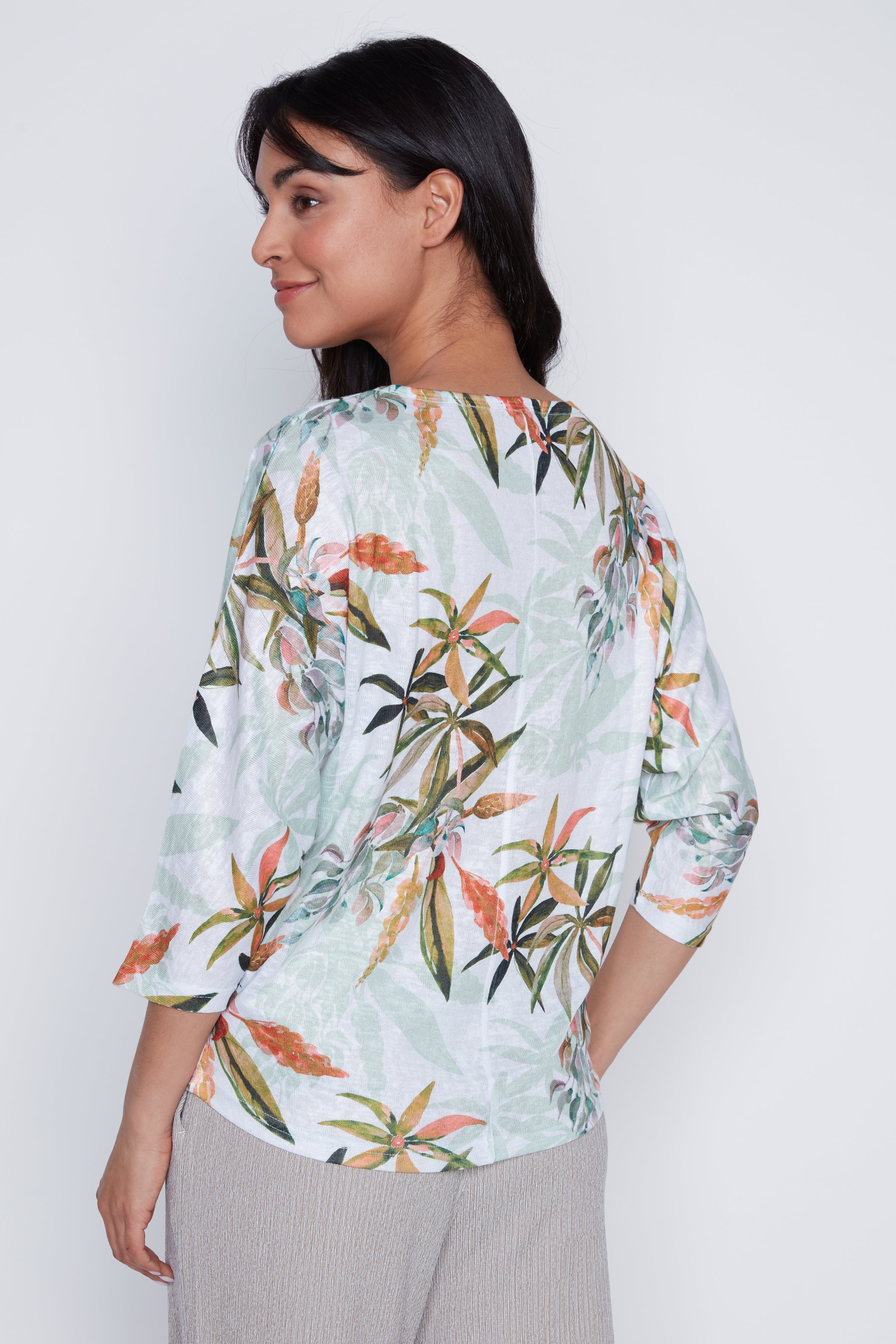 Leaf print top