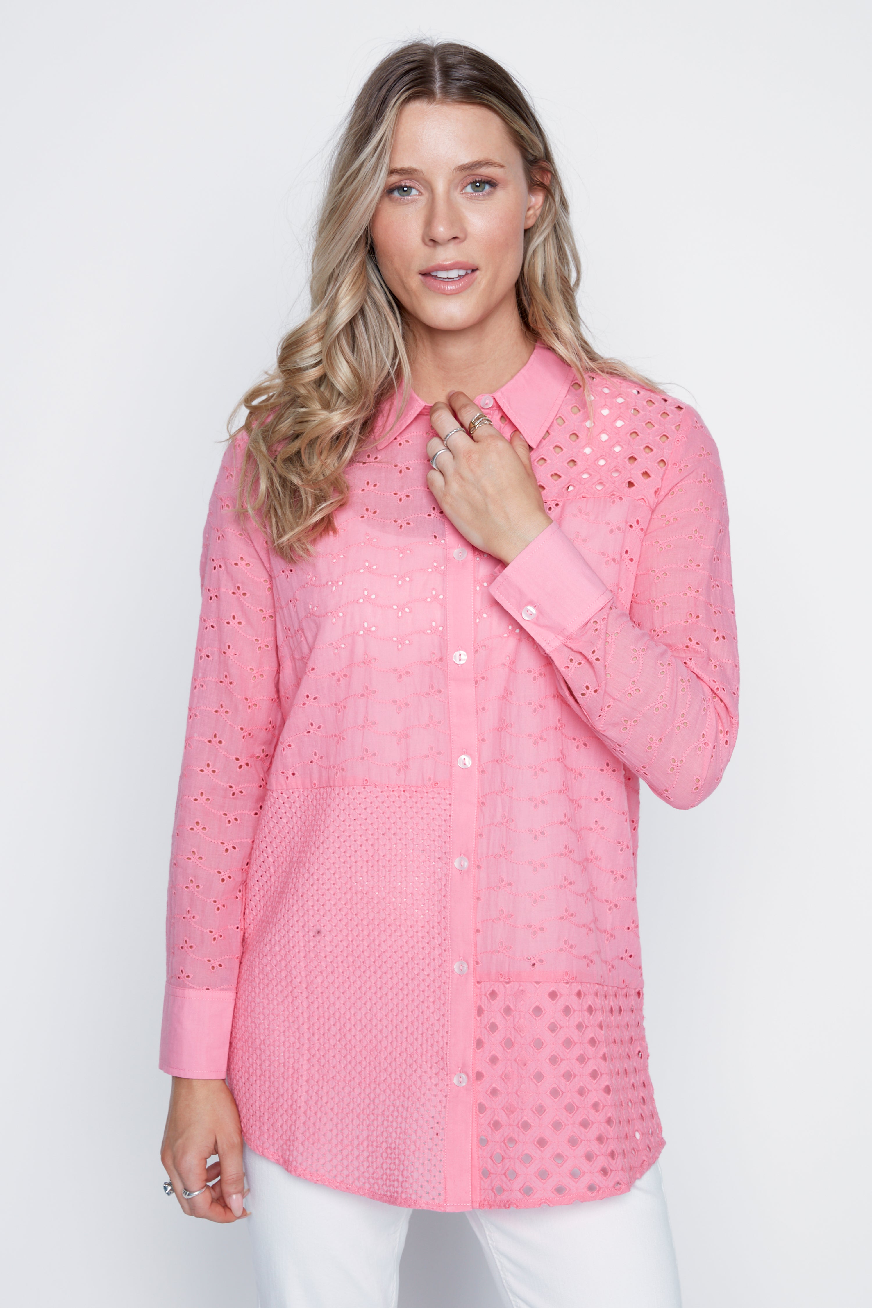 Cotton eyelet blouse