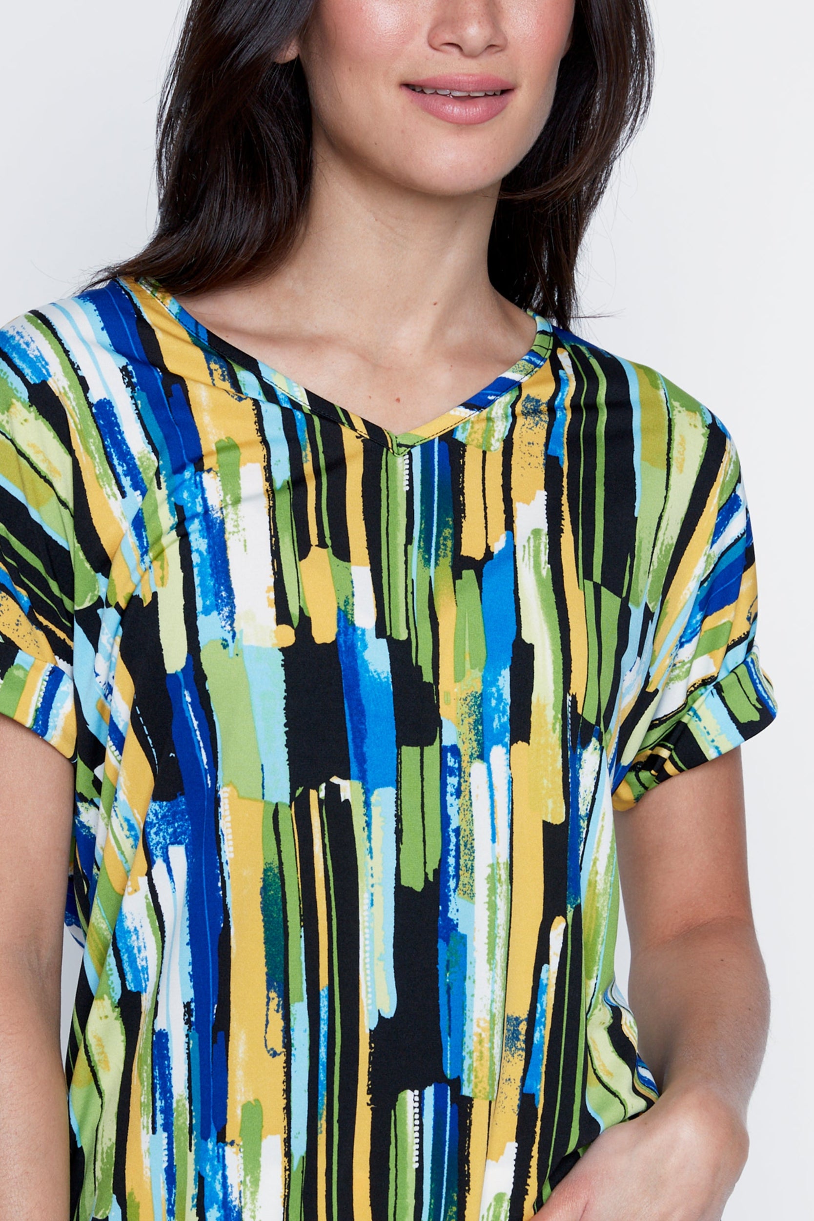 Drawstring detail print top