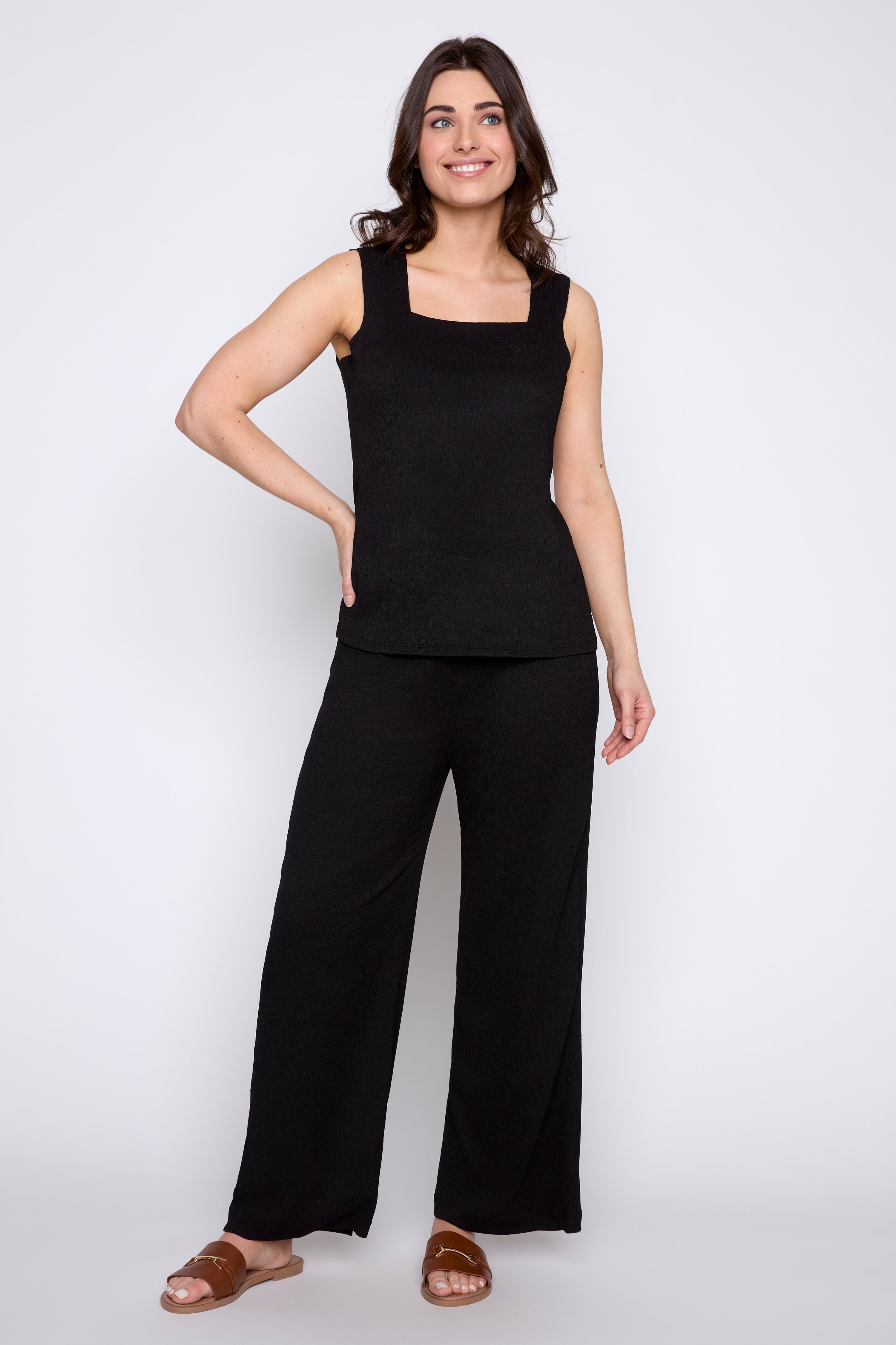 Square neck jacquard tank