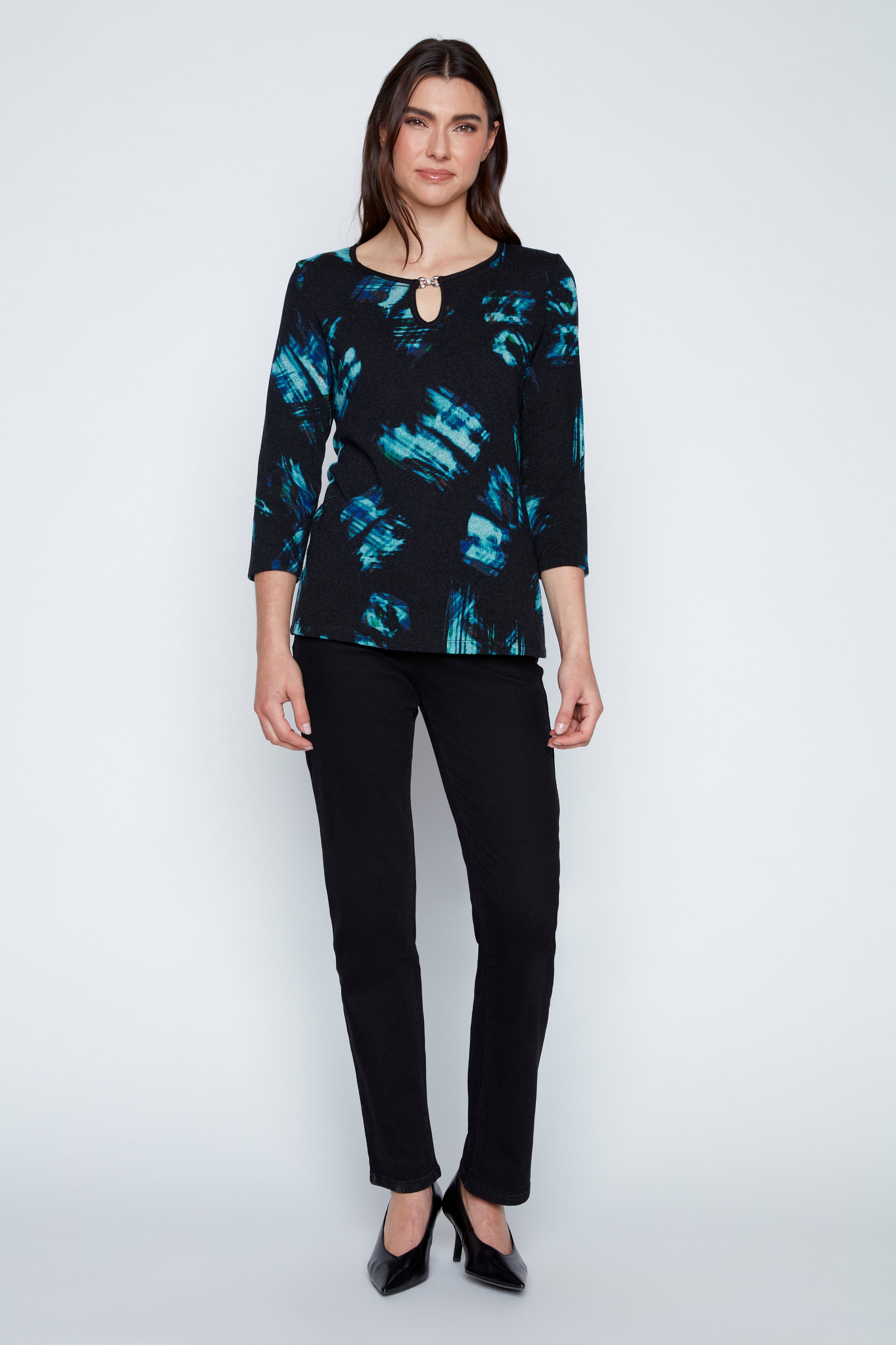 Printed top with buckle detail