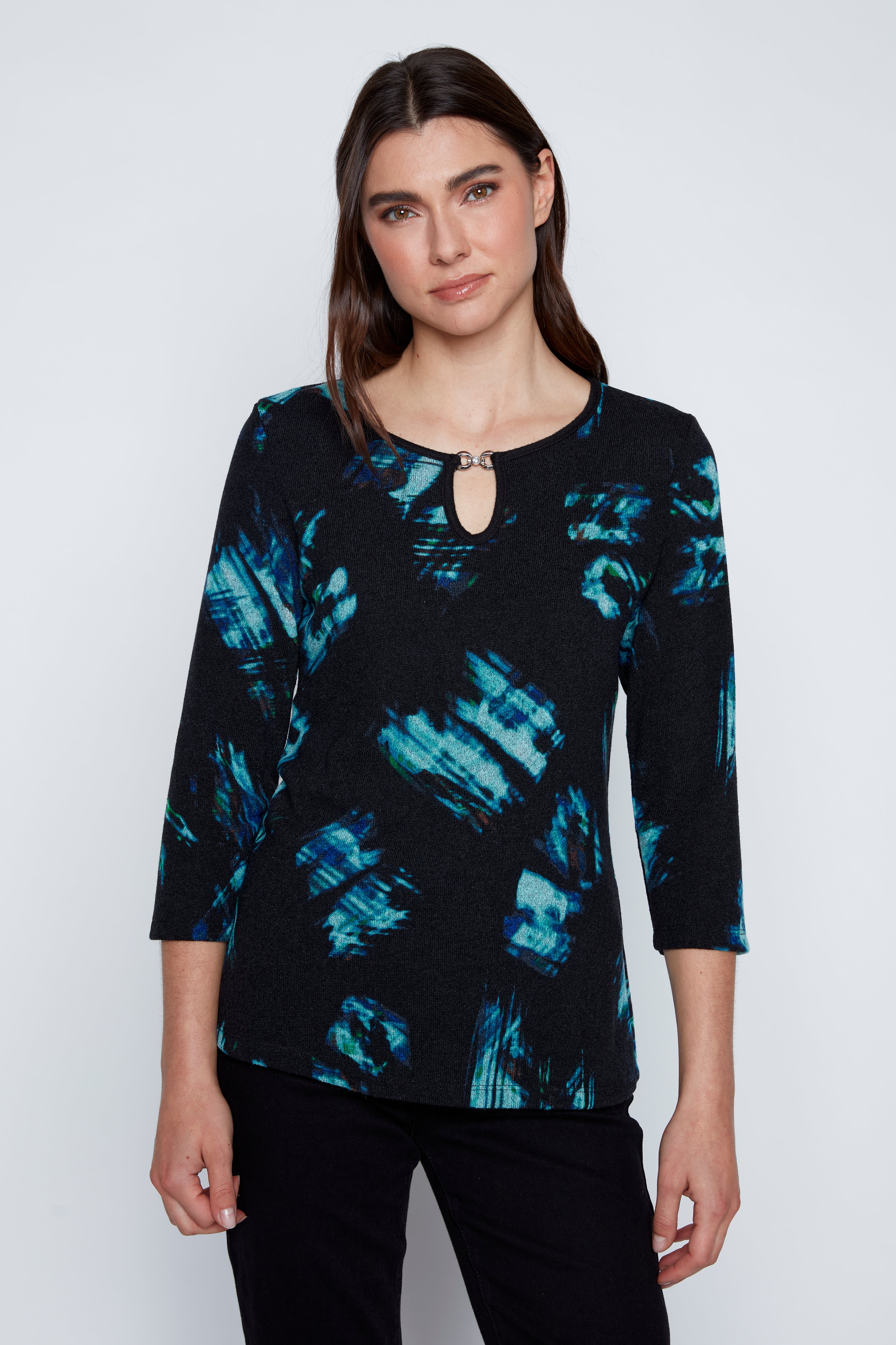 Printed top with buckle detail