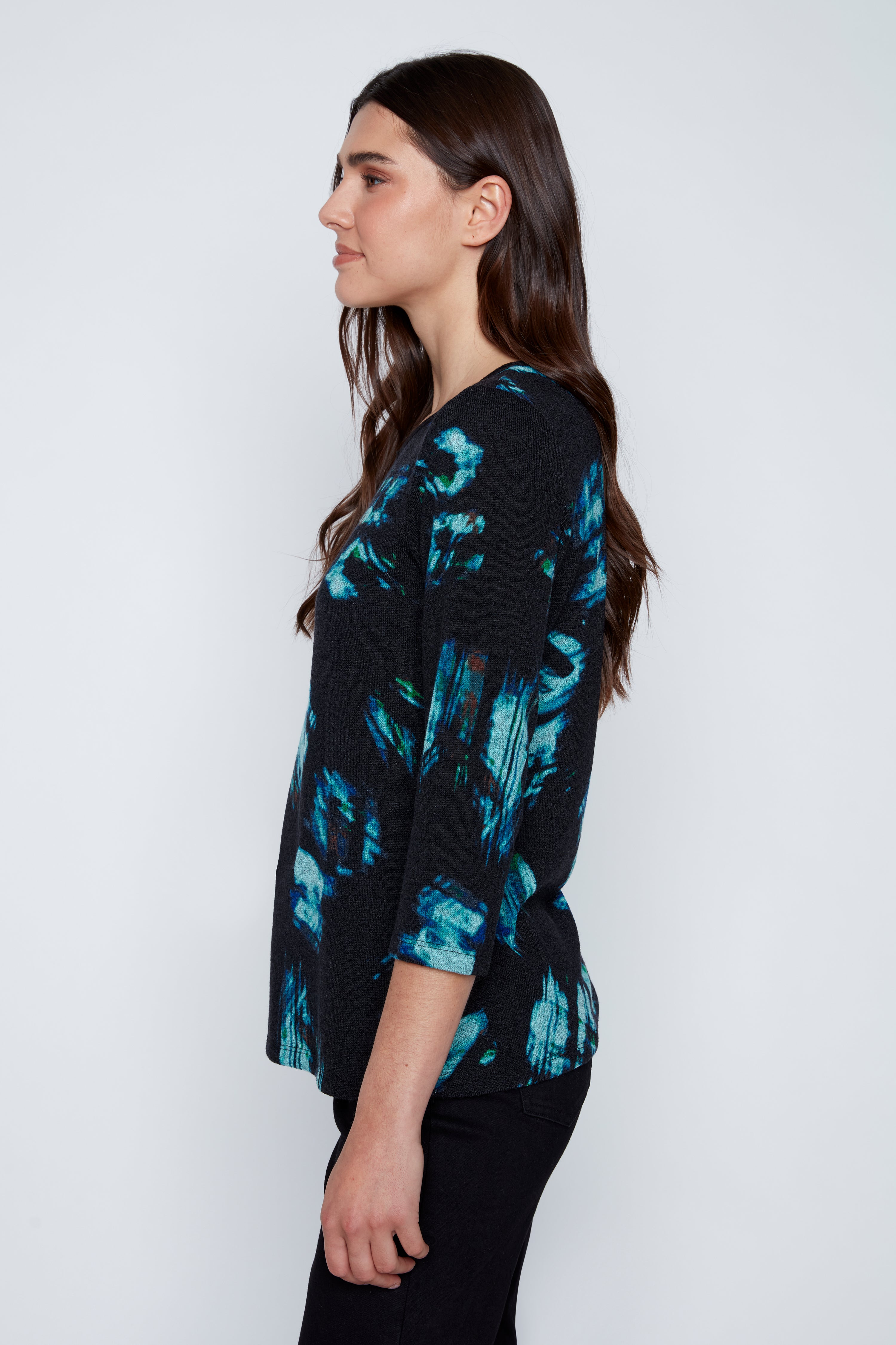 Printed top with buckle detail