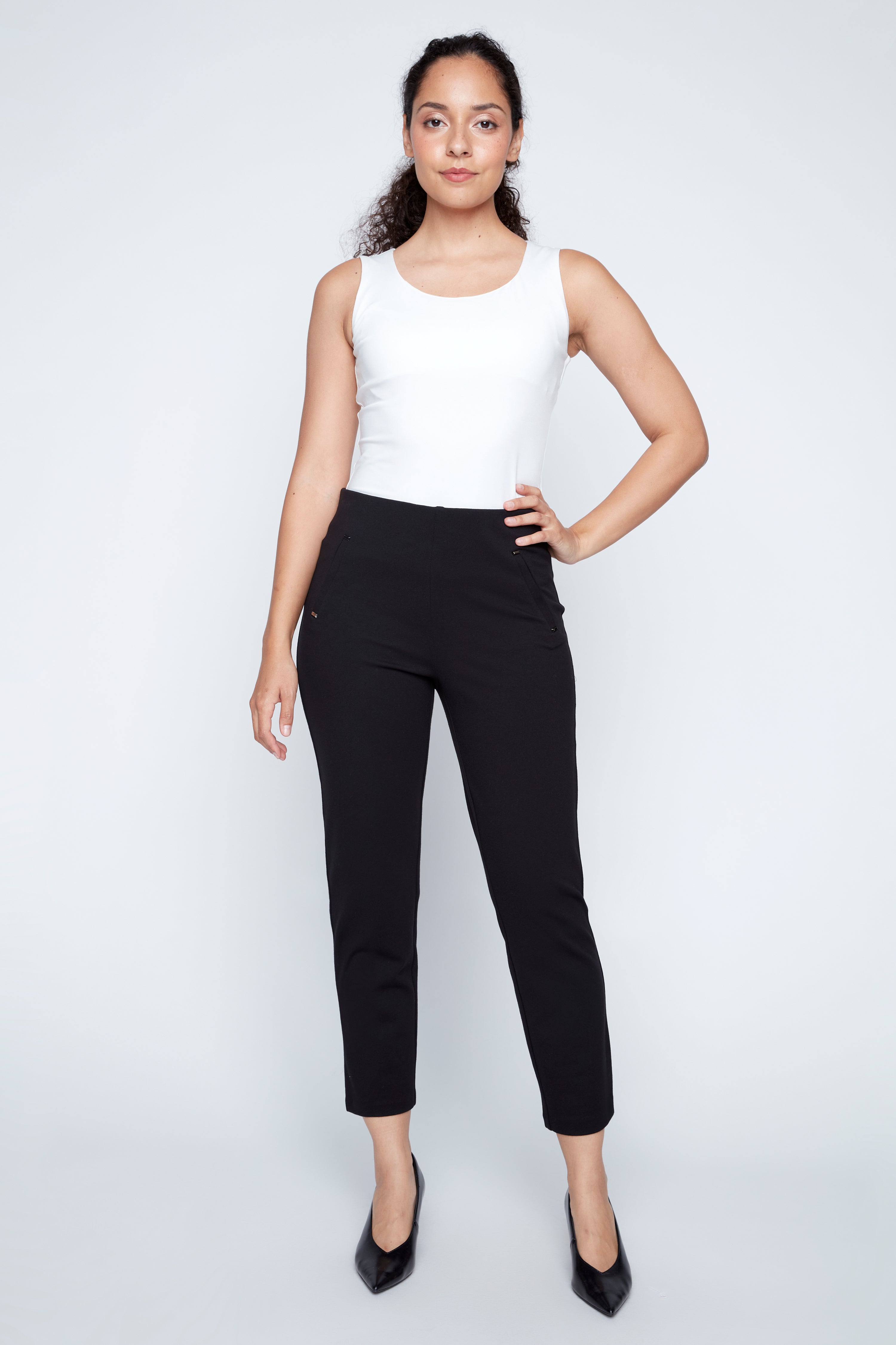 Slim leg rivet detail pant