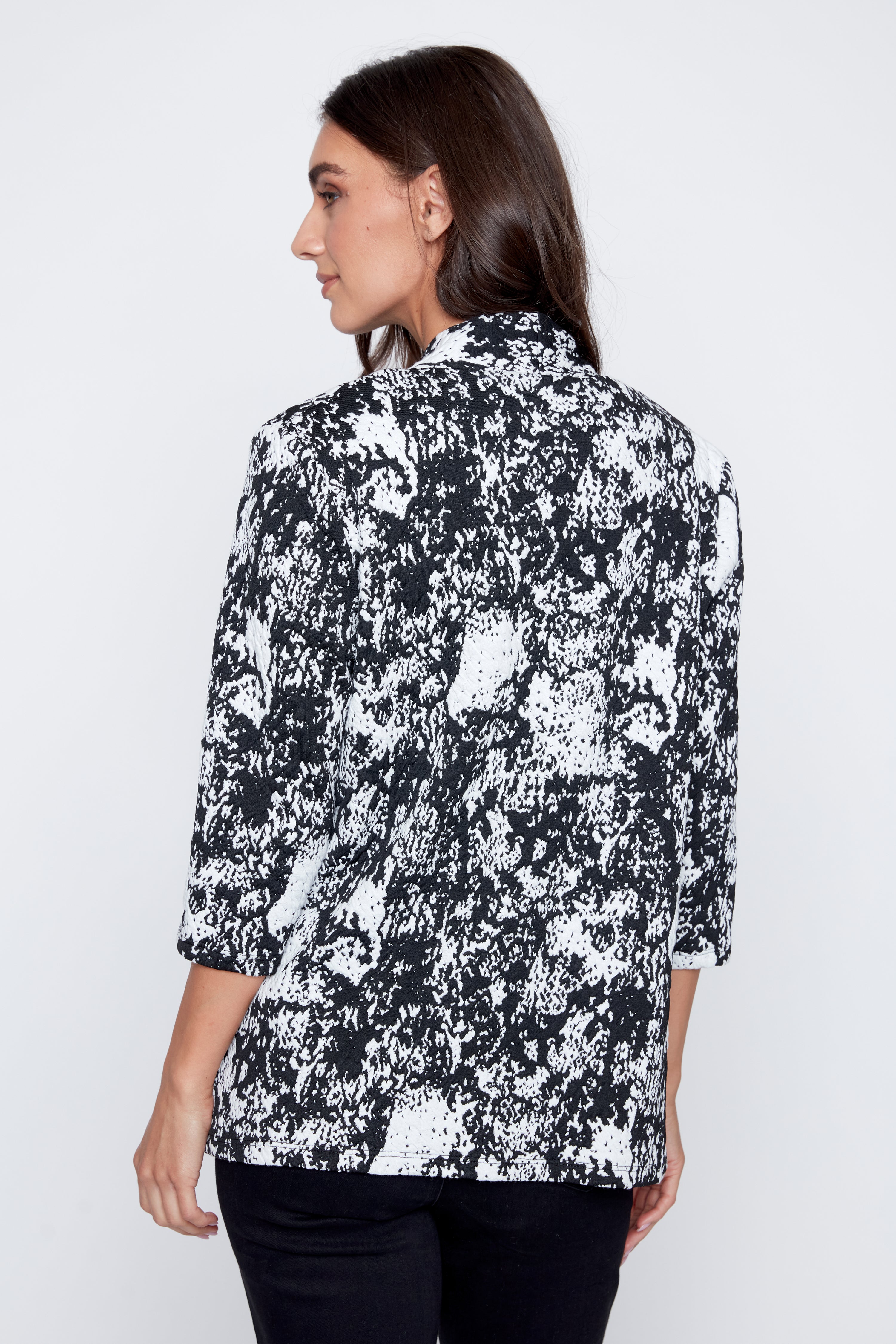 Jacquard knit cardigan