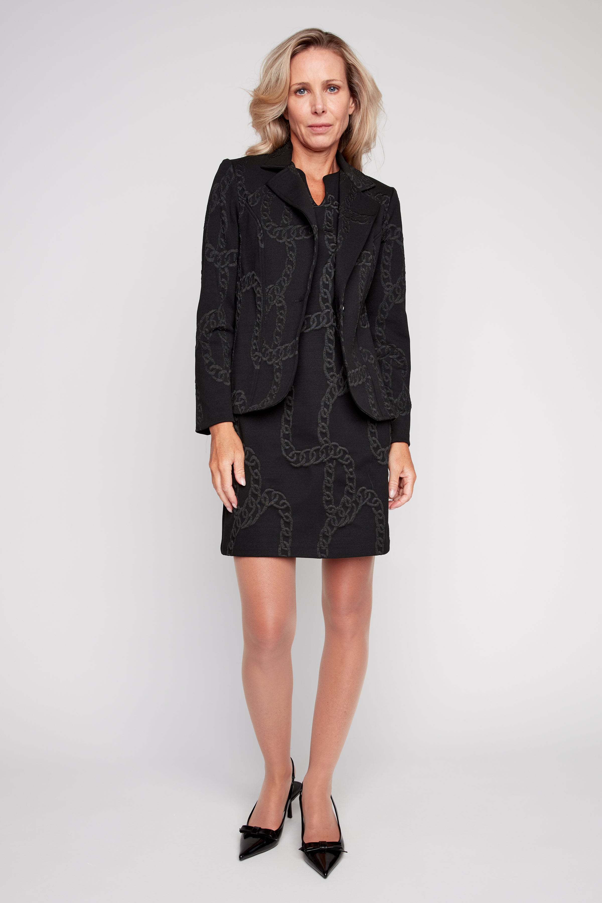 Jacquard notch collar blazer