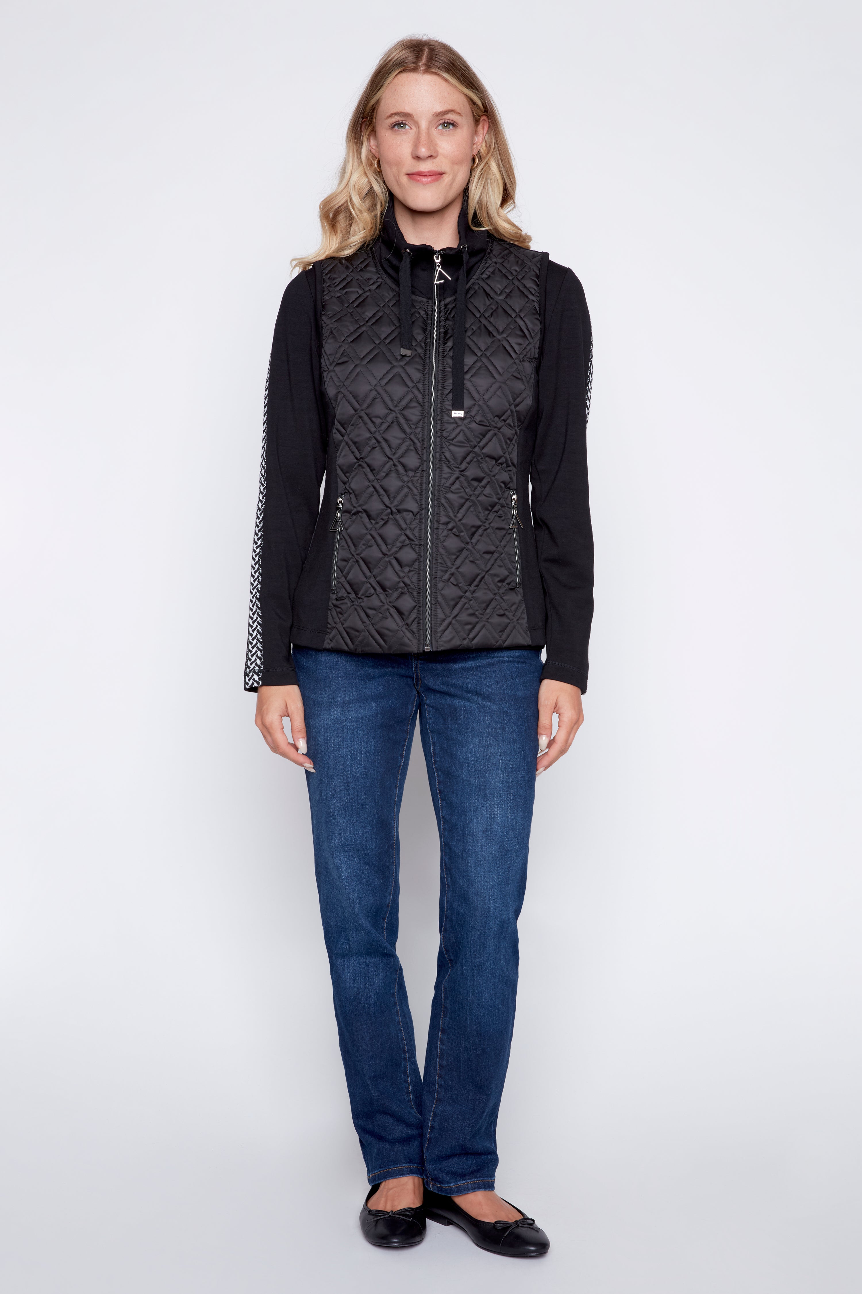 Knit combo vest