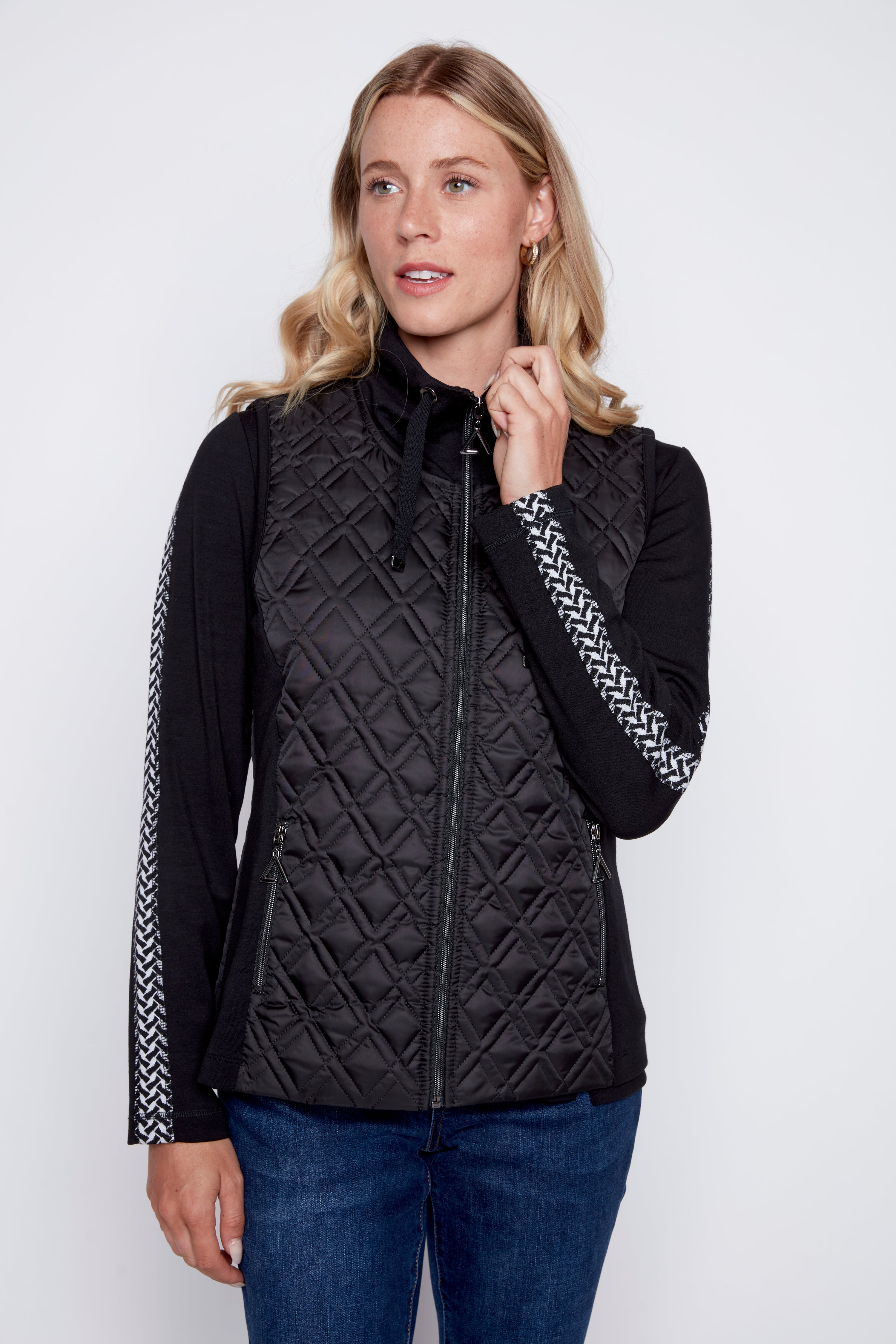 Knit combo vest