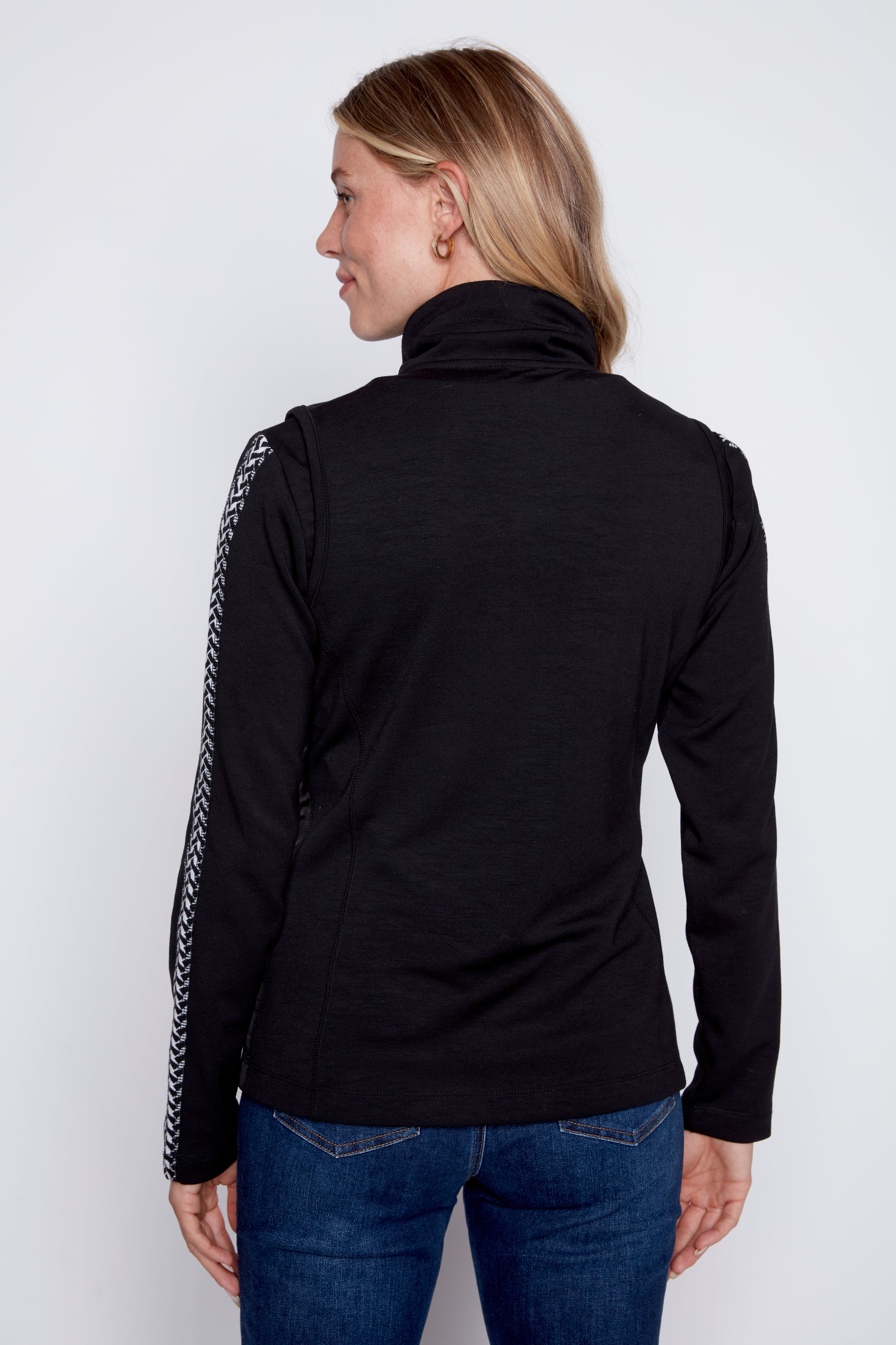 Knit combo vest