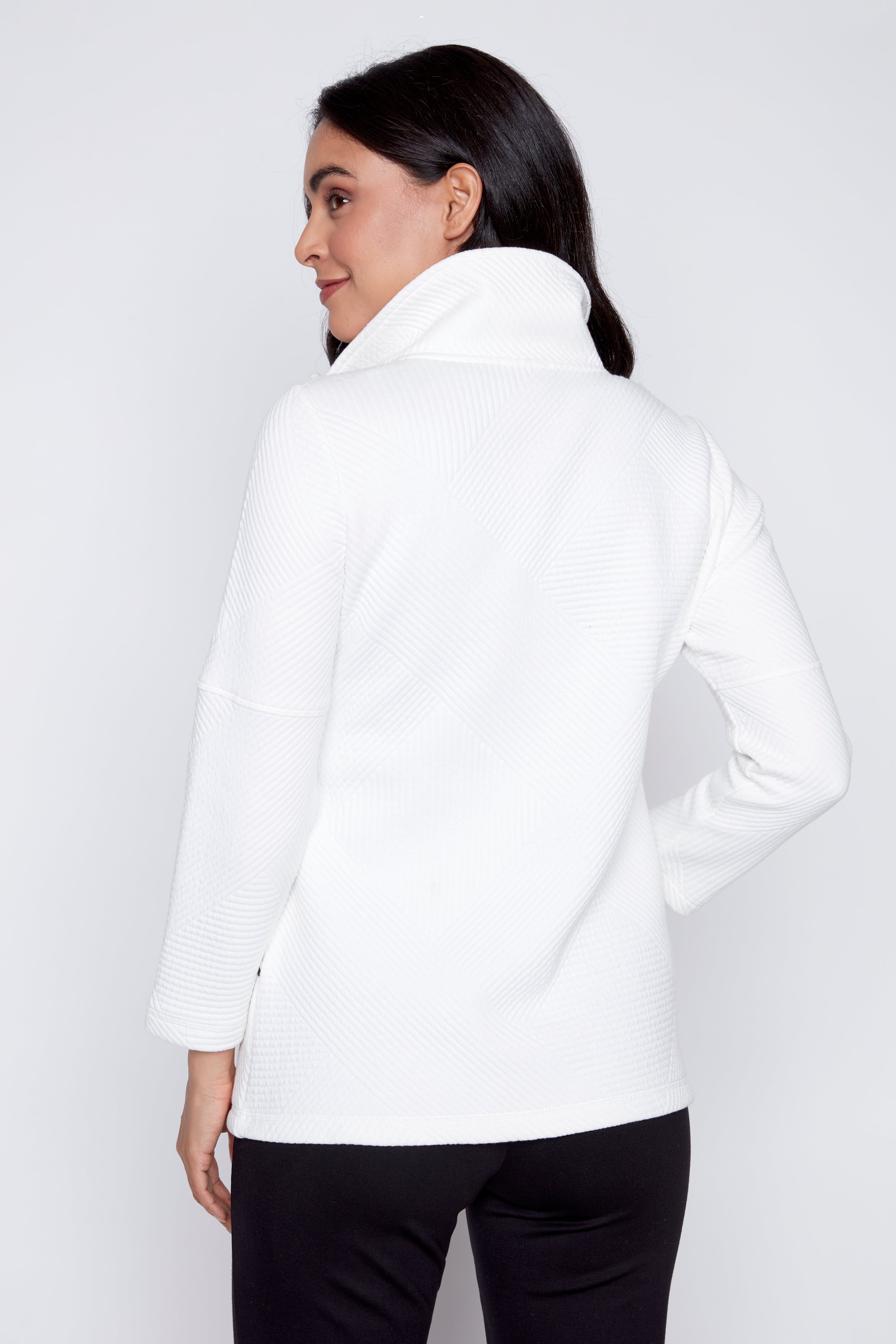 Jacquard zip front jacket