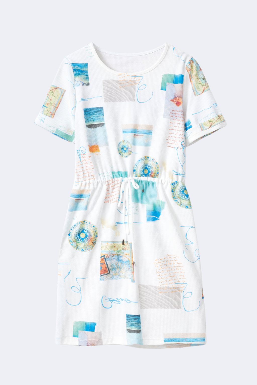 Printed rib dress with pockets