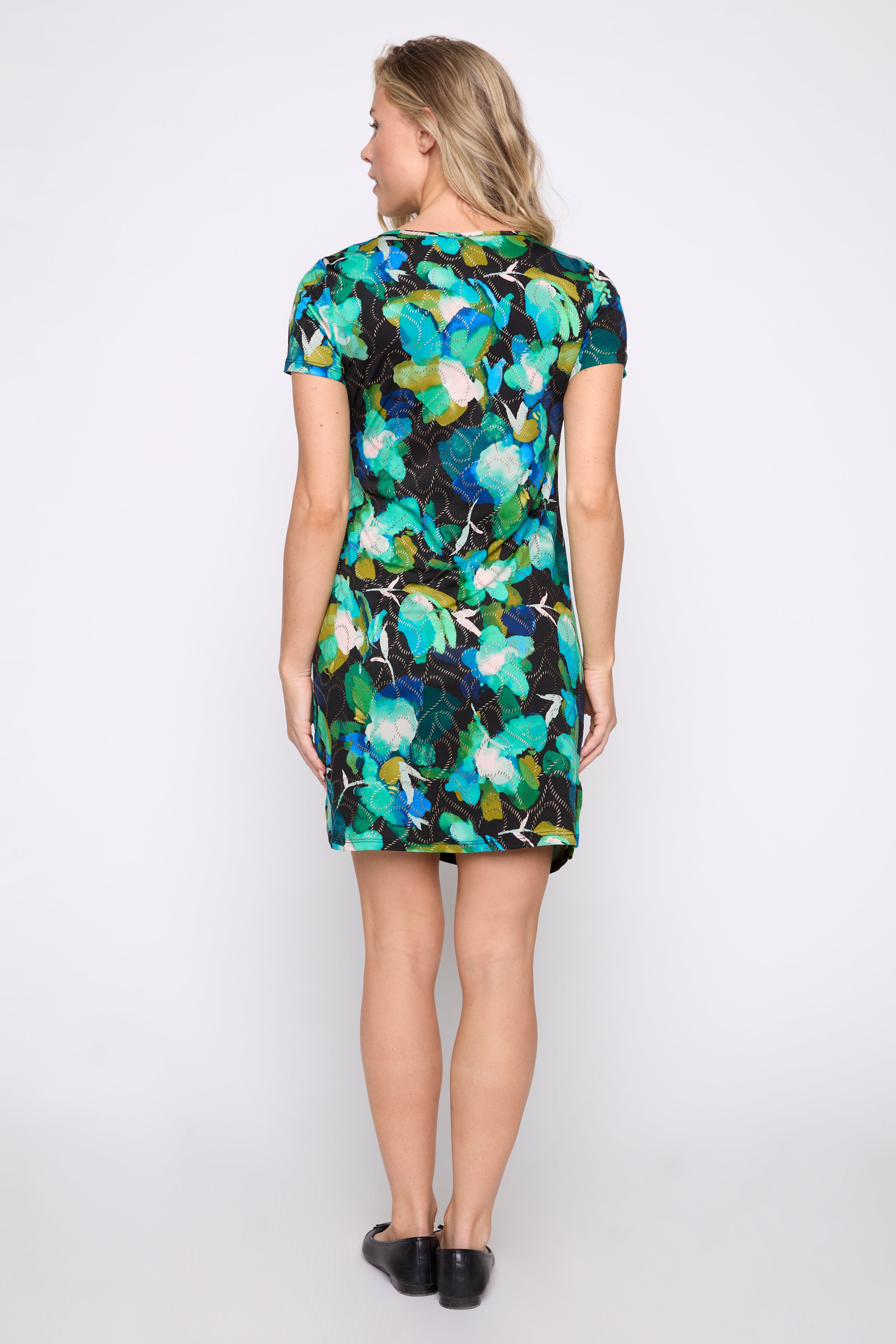 Tie front floral print dress
