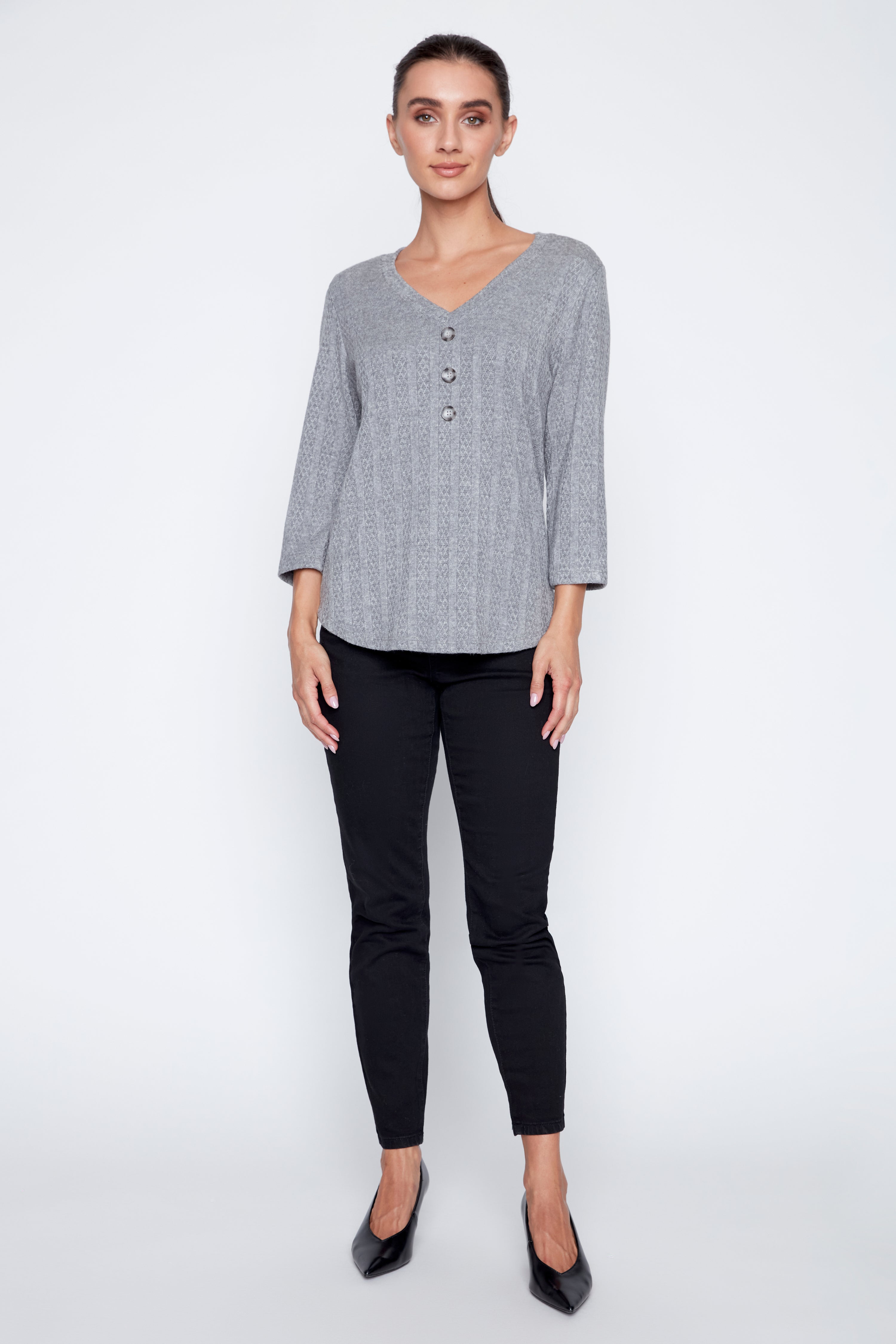 Le haut en maille jacquard