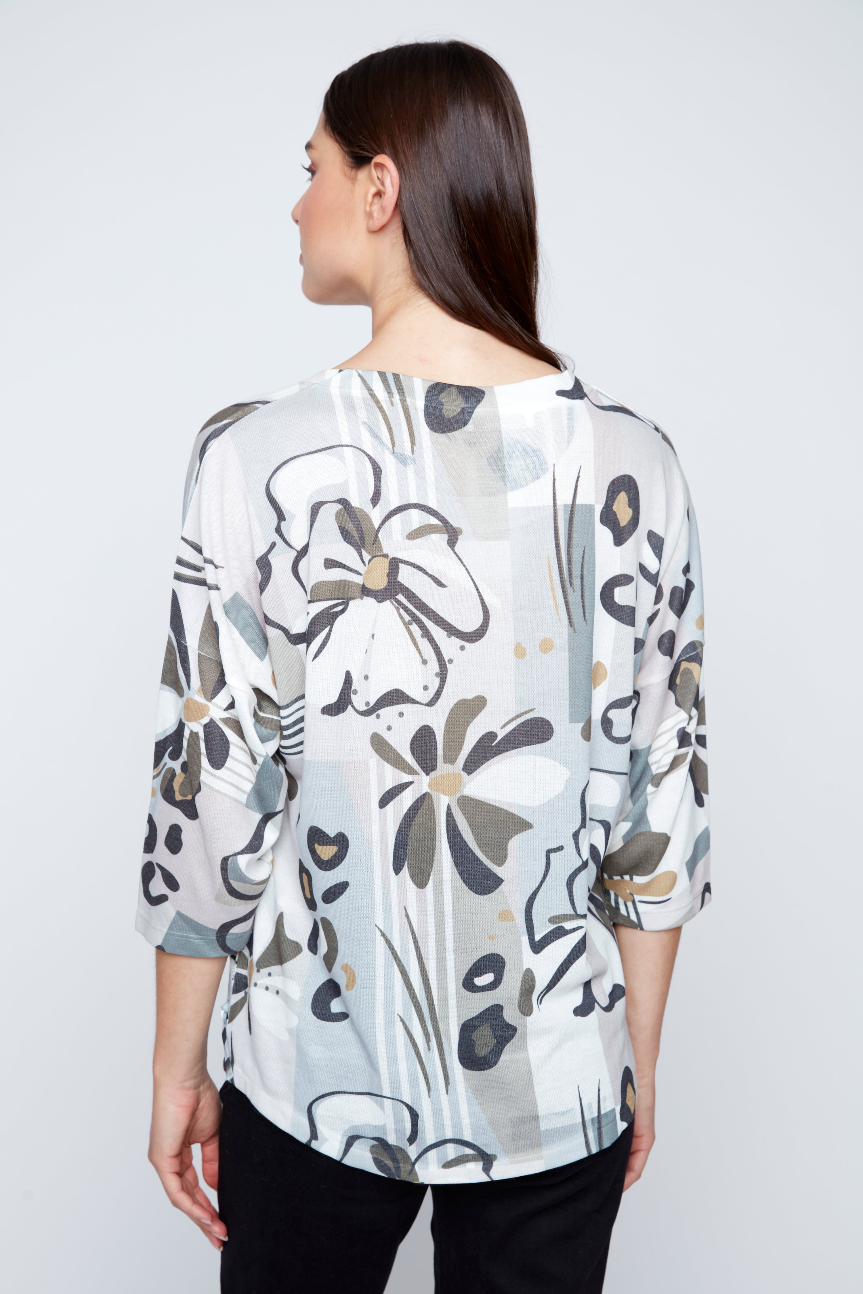 Abstract floral print top