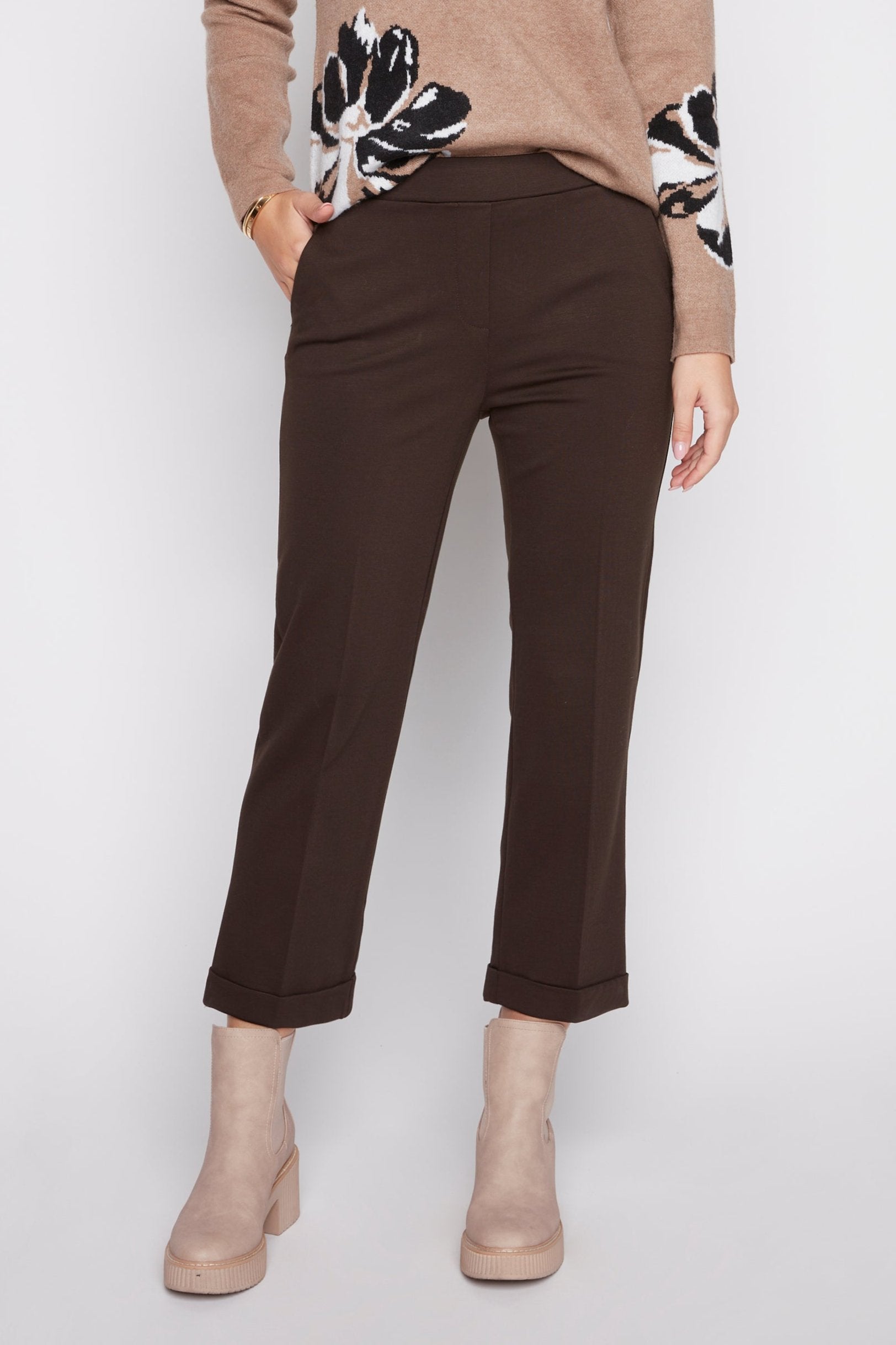 Solid pdr cuffed pant